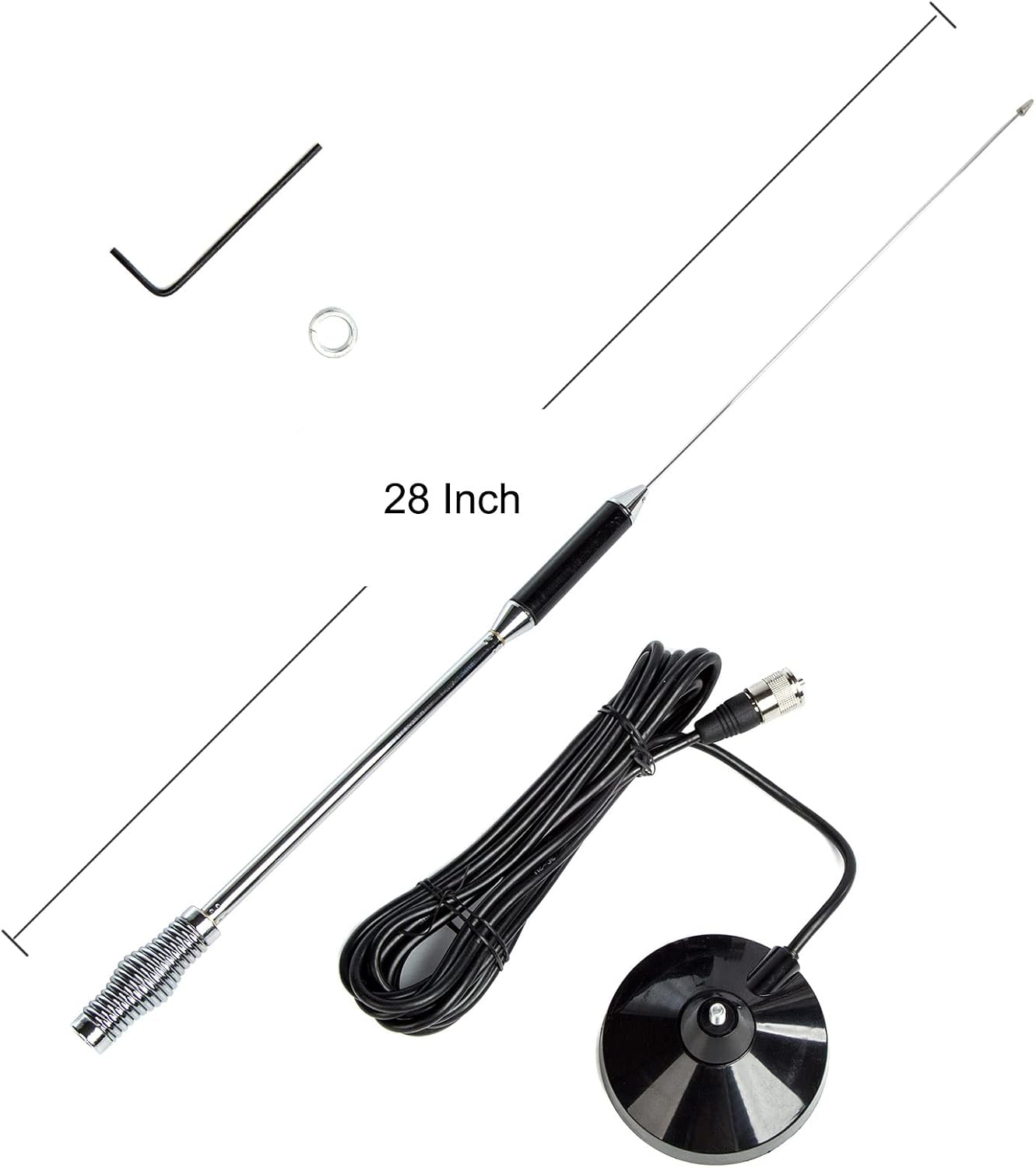 LUITON 28 inch 27 CB Antenna Mhz CB Radio Antenna Full Kit with Heavy Duty Magnet Mount Mobile/Car Radio Antenna