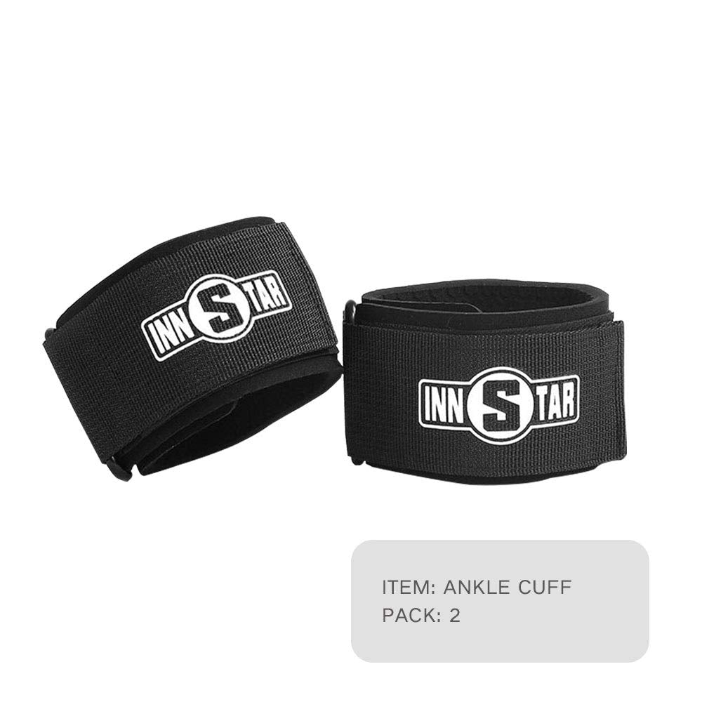 INNSTAR Resistance Bands Accessories Exercise Bands Attachment, Fitness Handles Workout Bar for Home Gym Workout Full Body Workout (2 Pack Ankle Cuff)