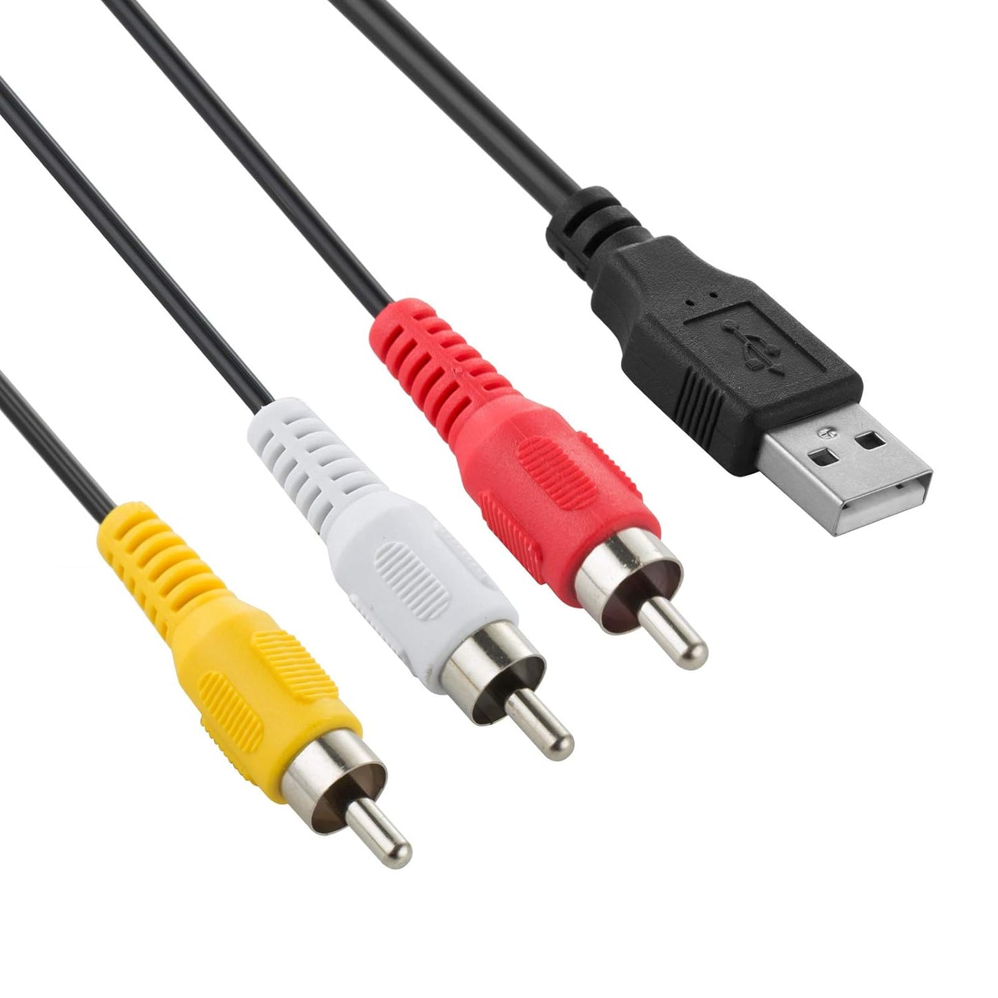 4.9ft, 2.0 3 Herfair USB to RCA Cable, USB A Male to RCA Male Phono AV Cable for DVDs, Digital Cameras, Camcorder