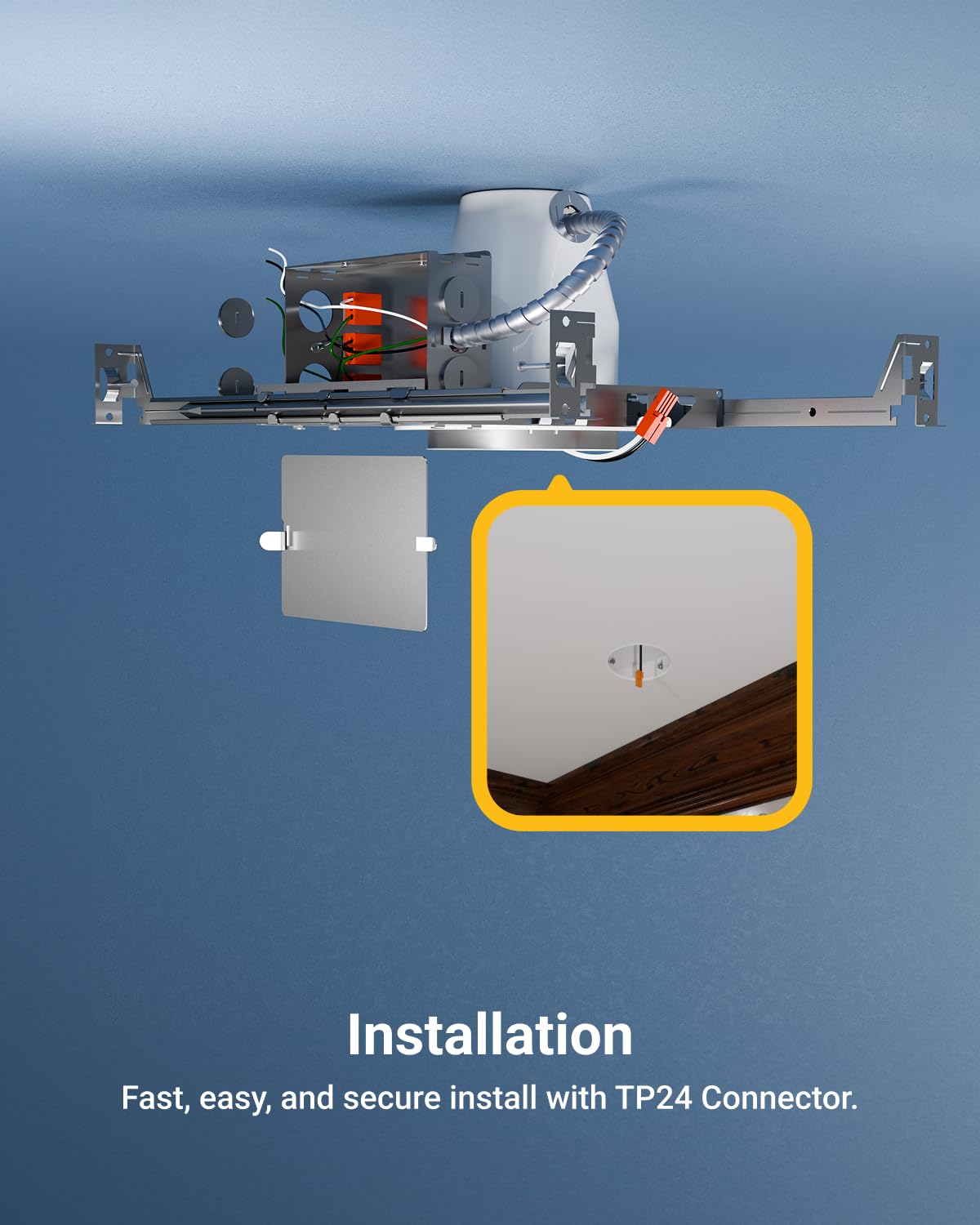 Sunco 10 Pack 4 Inch Can Lights Housing, New Construction, Recessed Cans for Ceiling, Hard Wired, TP24 Connector, 120-277V, Air Tight, Steel, IC Rated, Easy Install, UL, Wet Rated