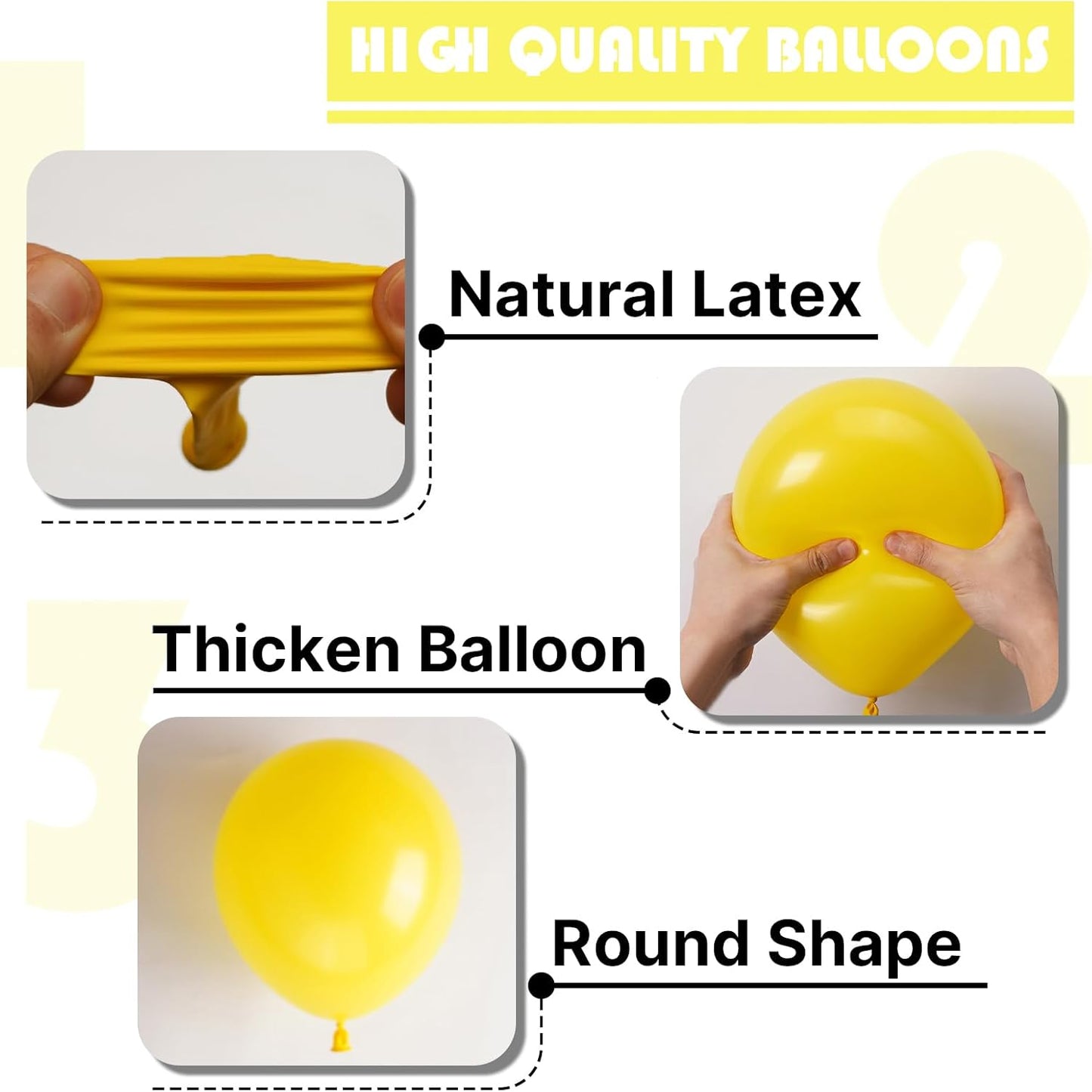 PartyWoo Yellow Balloons - 100 Pcs Matte Light Yellow Latex Balloon Arch Kit | Various Sizes for Celebrations