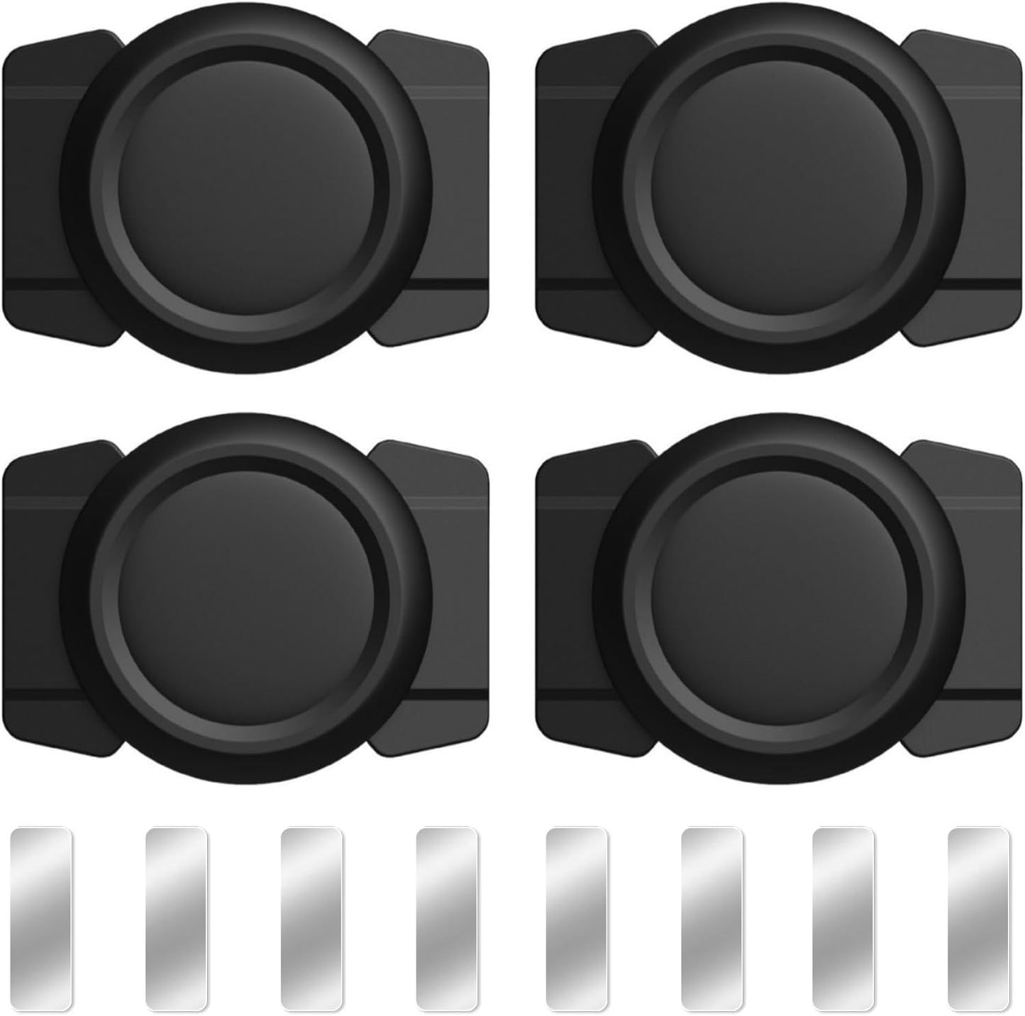 KAKUPPA 4 Pcs Car Magnetic Holder Case, Hidden Black Silicone Convenient Find Quickly Anti-Loss Case with Self-Adhesive