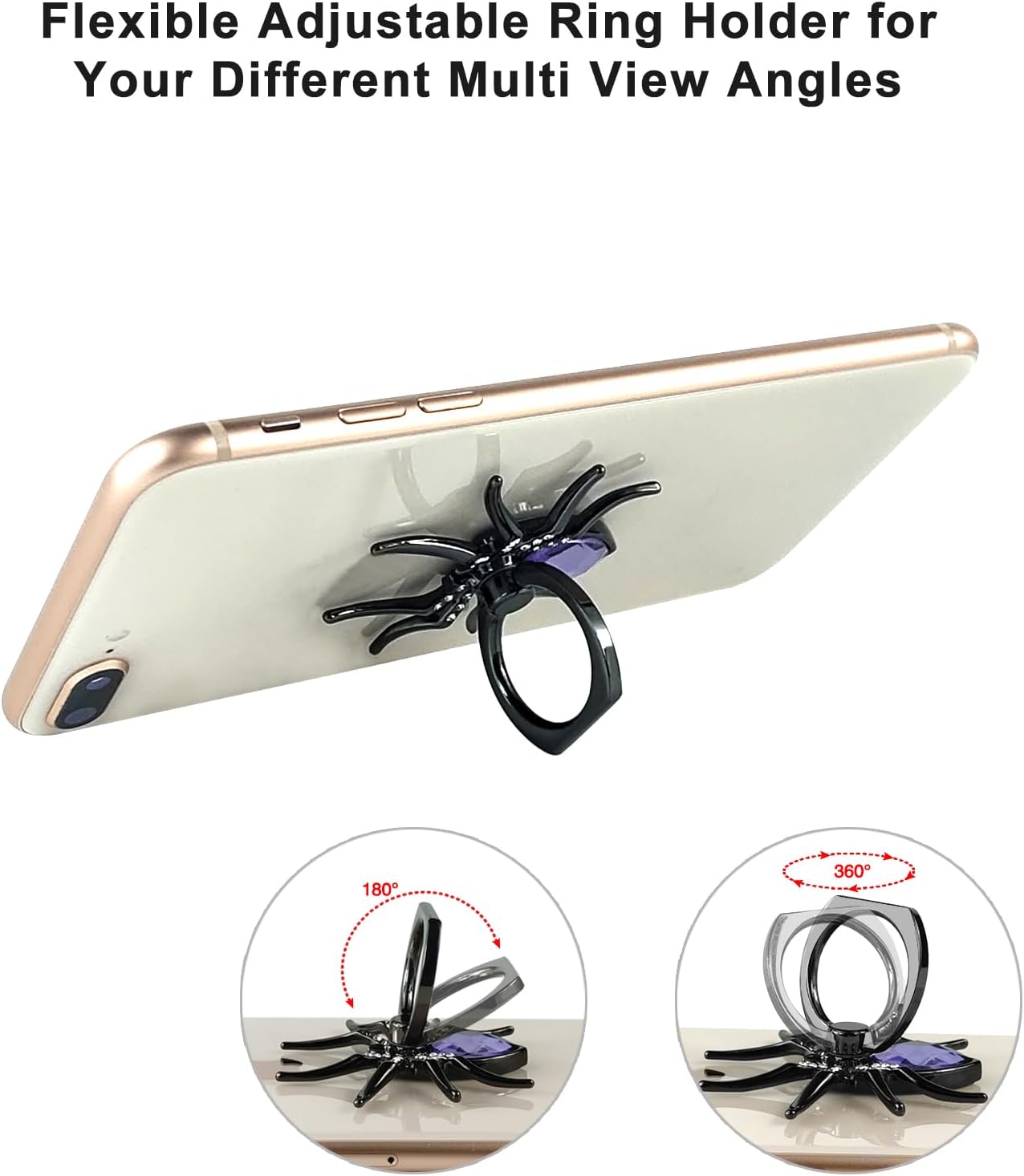 Aircawin 2pcs 4pcs Spider Cell Phone Finger Holder Stand,Cute Cool Phone Ring Holder Stand Animal Phone Grip Kickstand