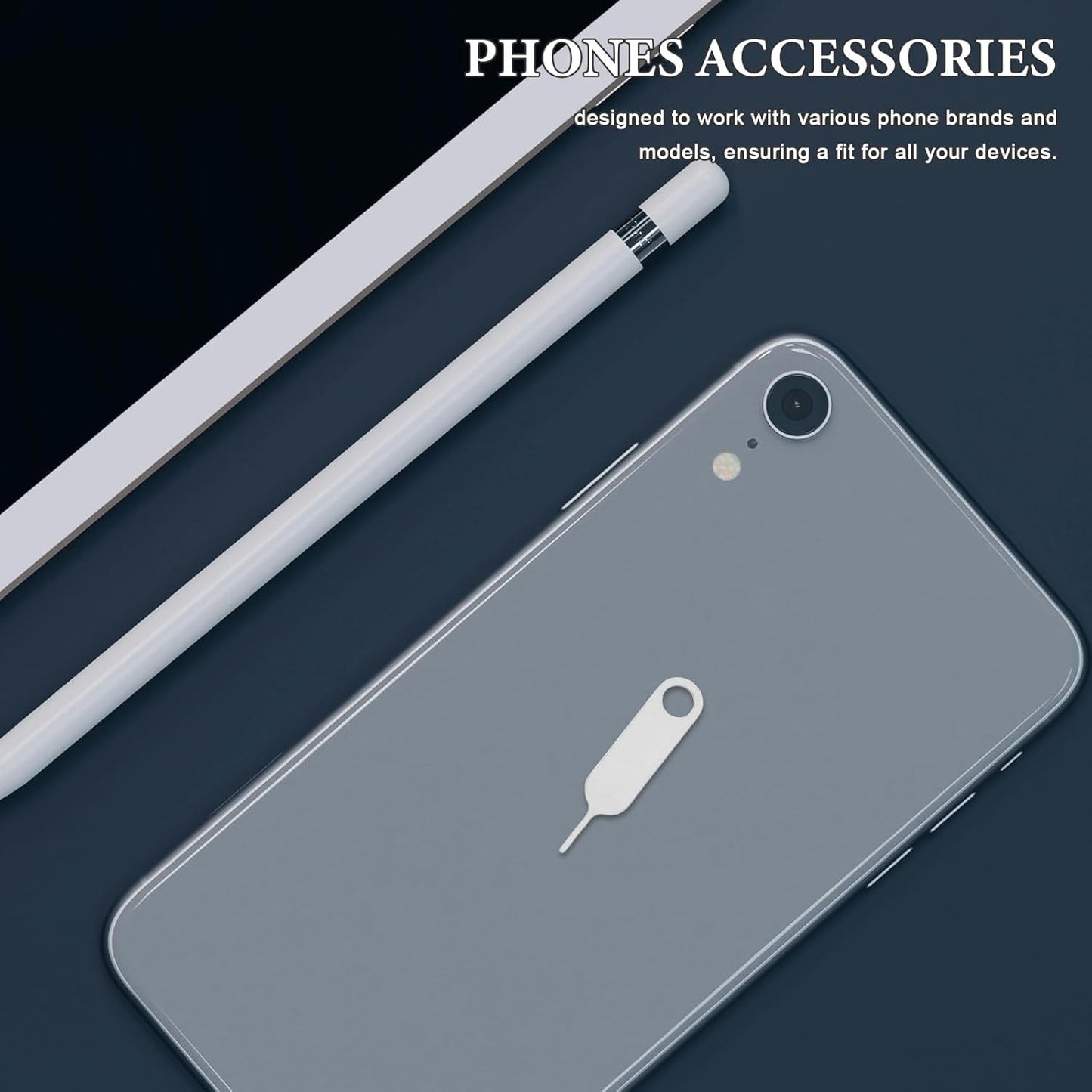500pcs Set Sim Card Removal Tool Pin for Mobile Phones Stainless Steel Sim Ejector Pin with Hole Compatible with Phone
