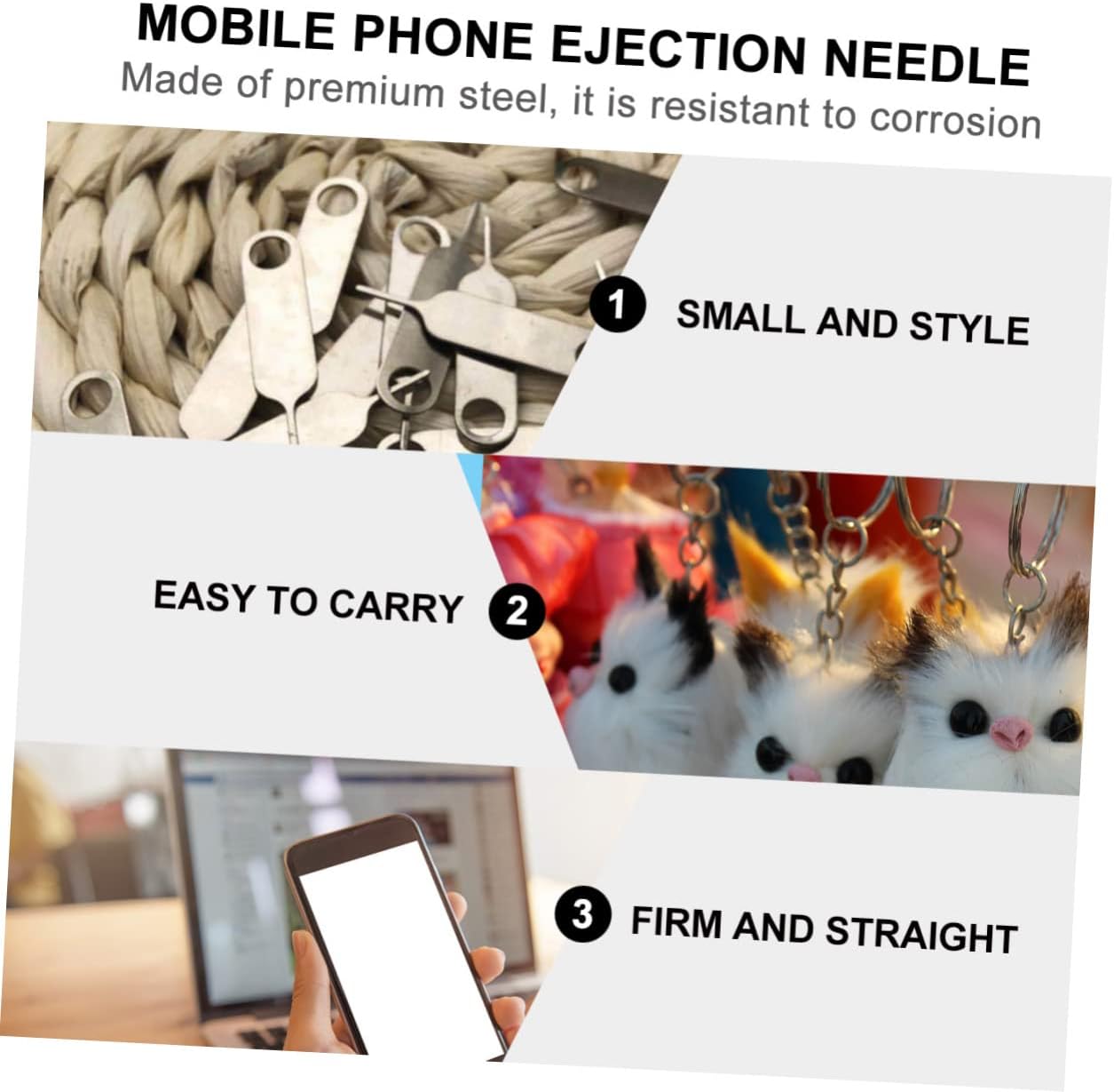 200pcs Angoily Sim Tray Ejector Tool Mobile Phone Pin Extraction Lightweight Design for Easy Sim Card Removal