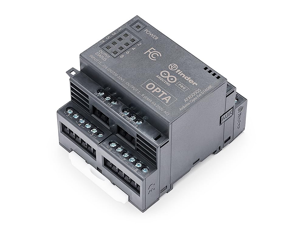 Arduino Pro Opta Ext D1608E [AFX00005] – Expansion Module with 16 Voltage Inputs & 8 Relays (250VAC 6A) for Real-Time Control, Monitoring & Predictive Maintenance