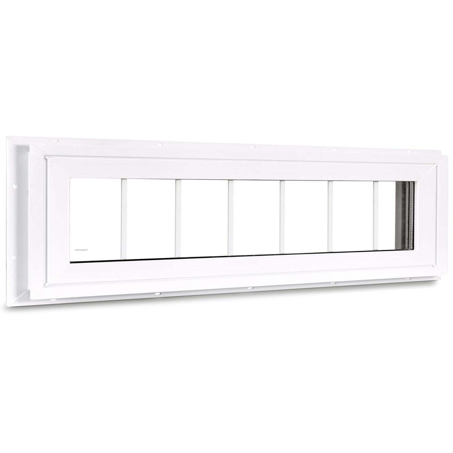 COLORPAPA Vinyl Transom Window, 10" x 48" Double Pane Household Fixed Window with Grids and Tempered Glass for House, Above Doors, Garage, Hallways(White)
