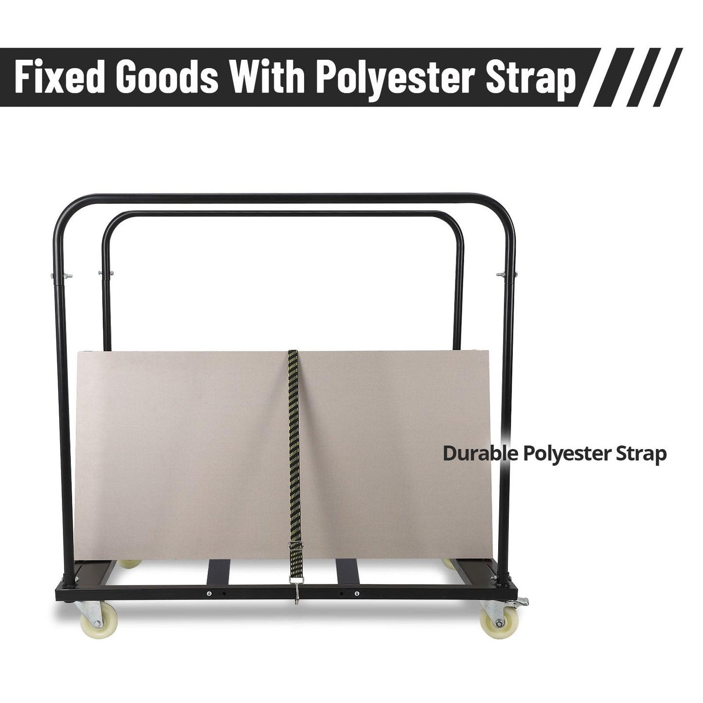Garvee Folding Table Cart Rack, 1500 LBS Panel Dolly Cart with 5 in Swivel Casters, 10 Table Capacity, Heavy-Duty Drywall Sheet Cart, Handling Wall Panel, Sheetrock, Lumber for Garage, Home, Warehouse