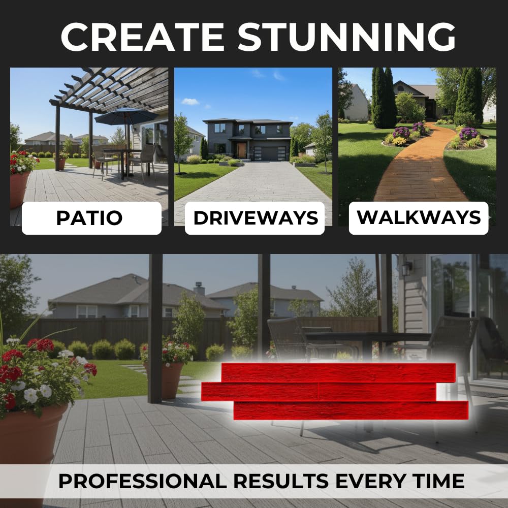 6" Wood Concrete Stamps 82" x 18" – Made in USA – Decorative Rigid Concrete Stamp Mat with Wood Grain Texture – Create Realistic Patterns for Driveways and Patios – Durable Polyurethane SM 5500/1