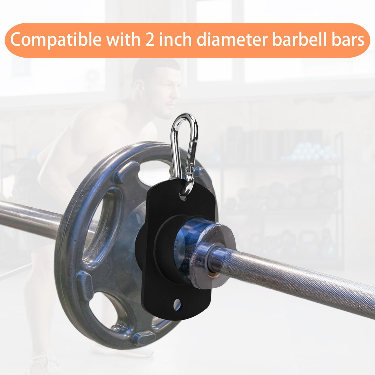 YZZHAJ Landmine Eyelet Attachment for 2 inch Olympic Bar, T-Bar Row Platform, Landmine Row Handle for Barbell Attachment,Bent Over Row Exercise Pull Down Back Shoulder Muscles Exercise (Black)