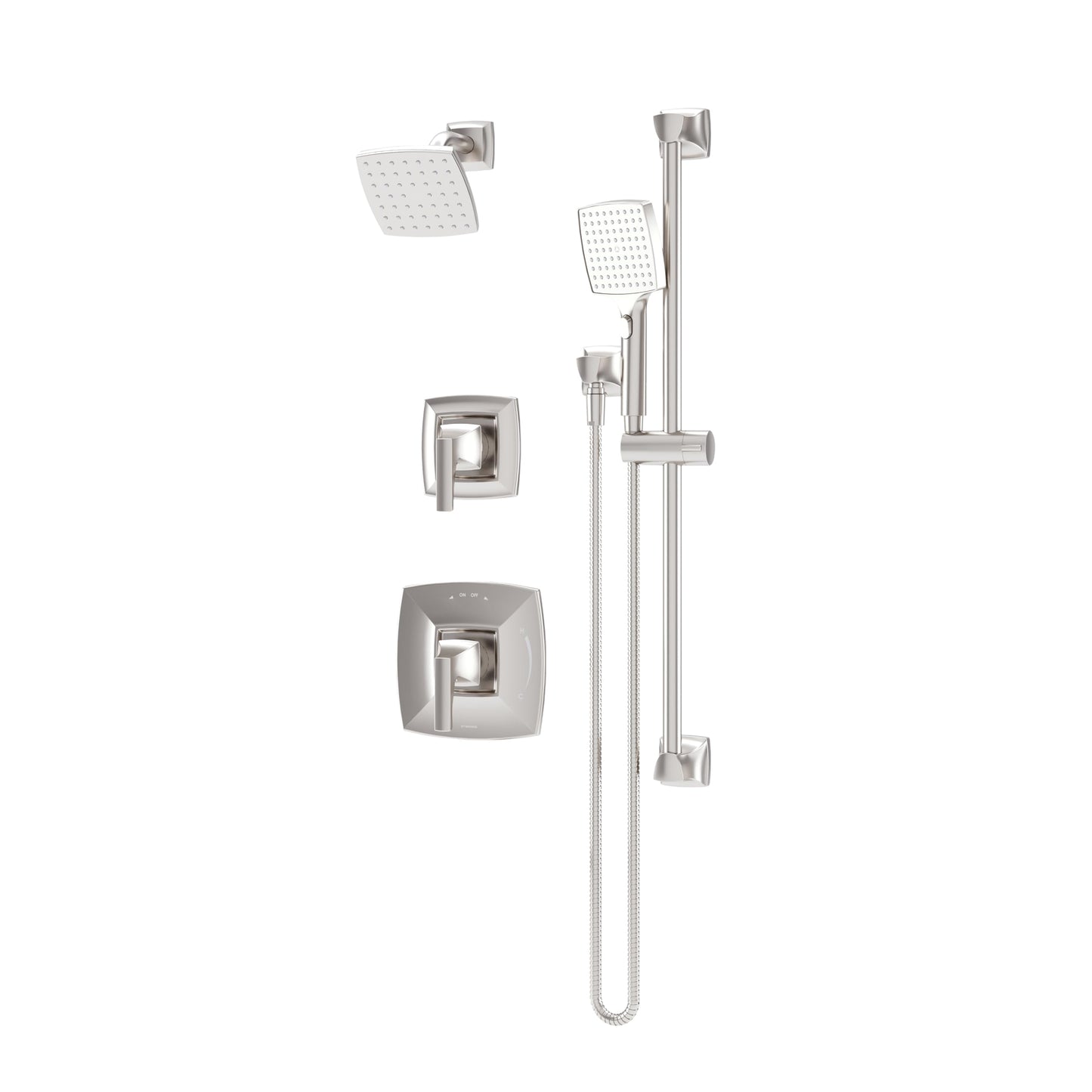 Symmons Oak HydroMersion Double Handle Shower Trim Kit with Hand Spray in Satin Nickel (Valve Not Included) - 5695STN15TRM