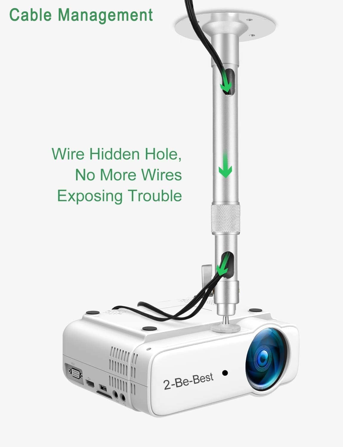 2-Be-Best Mount,14-24in 37-62cm 360 Upgraded Projector / Projector Ceiling Mount Extendable Ceiling Projectors Mounts