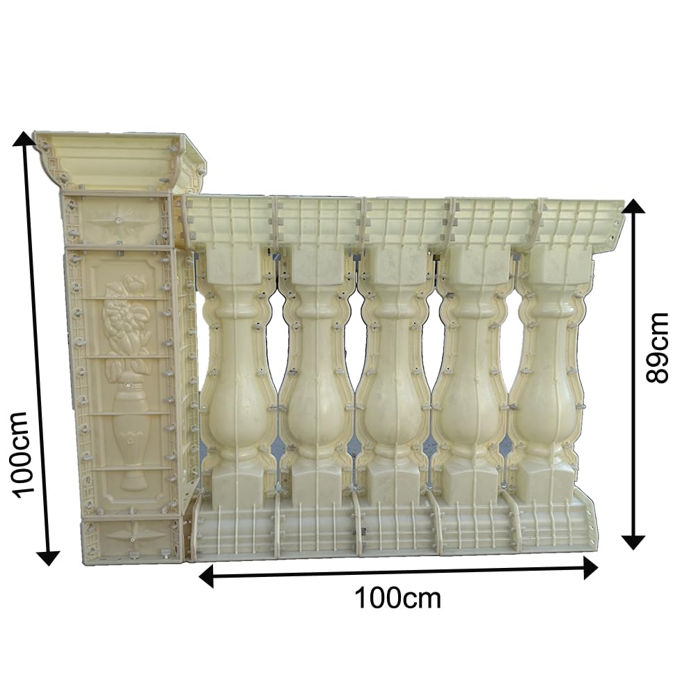 Roman Column Railing Mold, 89cm, Balcony Guardrail Vase Handrail, Cement Pillar Fence, European Style