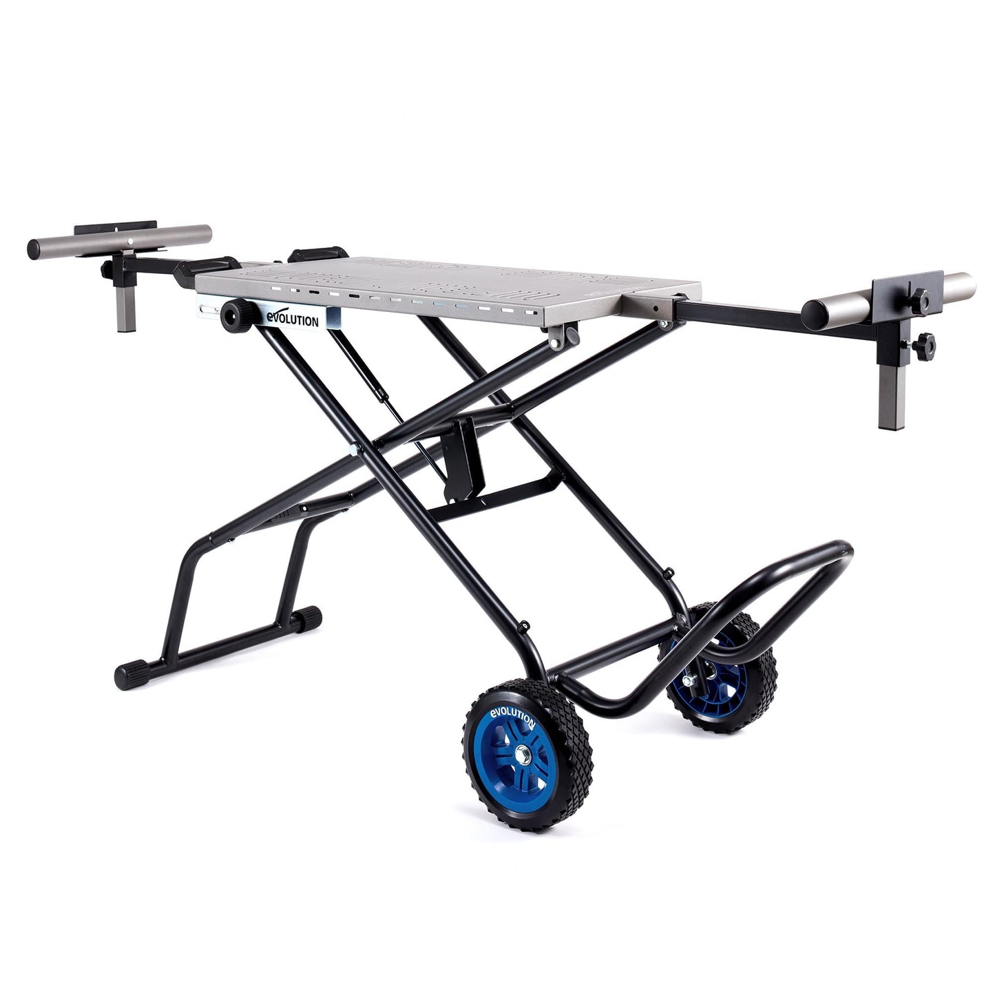 EVOLUTION MCSSTAND | Mitering Chop Saw Stand with Powerlift Assist | Heavy-Duty Steel Frame | All-Terrain Wheels | Compatible S14MCS, S355MCS, S355CPSL, S14CPS, S15CPS | Gas-Strut Lift