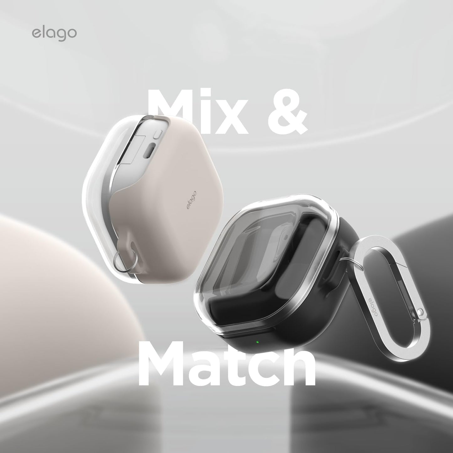 elago 4 4 Compatible with Samsung Galaxy Buds Pro Case & Galaxy Buds Case, Duo with Carabiner, Premium Silicone + TPU