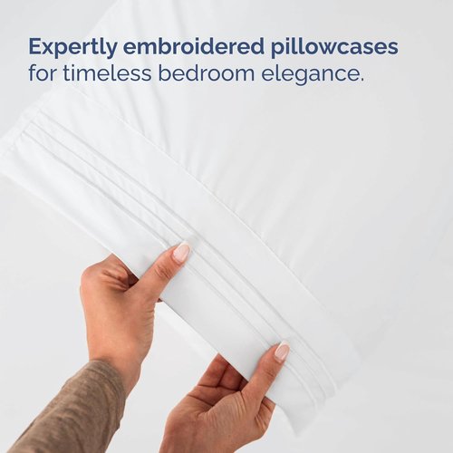 Full XL Bed Sheet Set by Hotel Luxury | 4-Piece Soft, Breathable & Cooling Bedding - Deep Pockets, Fade & Wrinkle Free - White