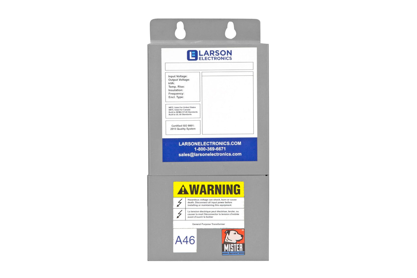 1-Phase Buck/Boost Step-Down Transformer - 245V Primary - 220V Secondary - 22.89, 34.33 or 68.67 Amps - 50/60Hz
