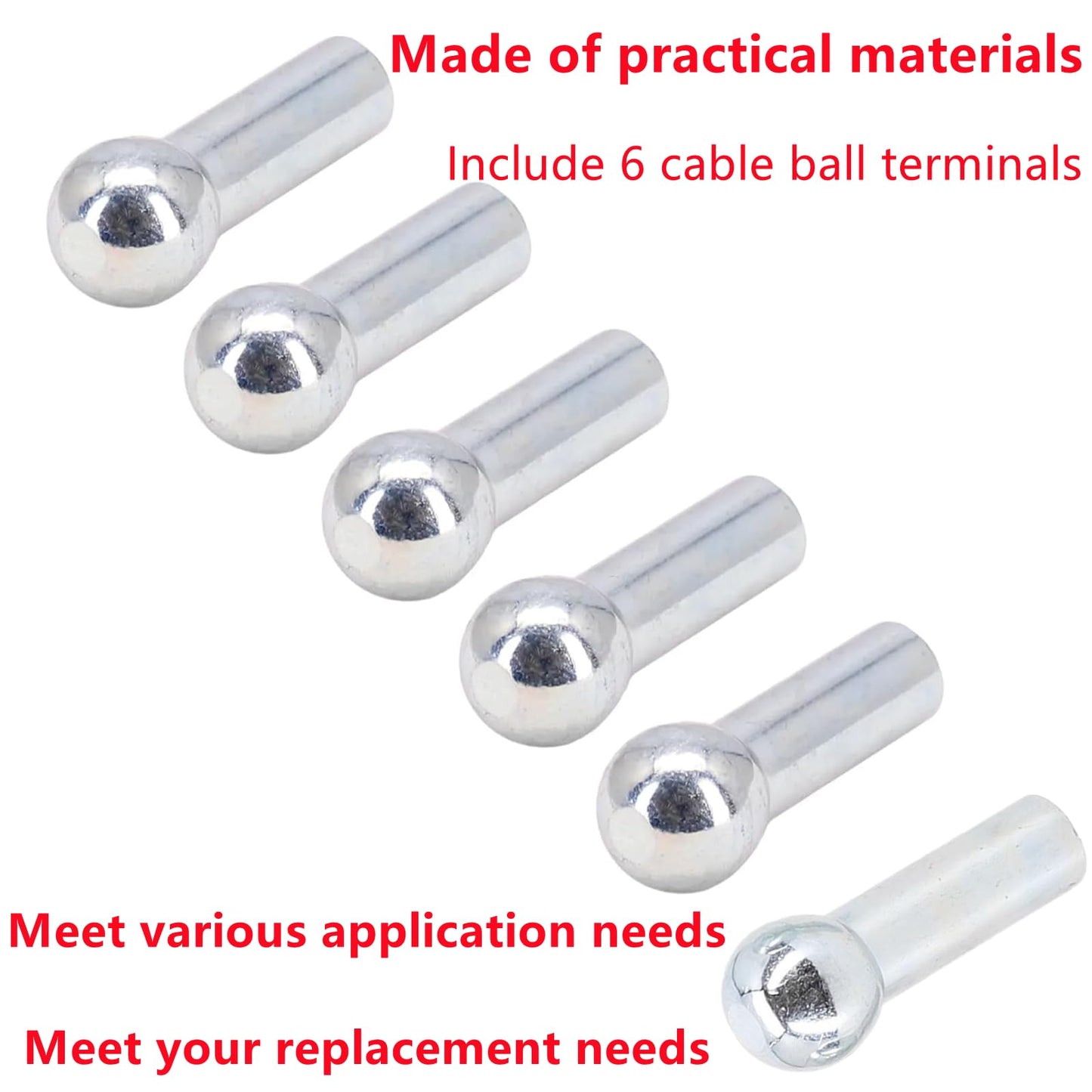 6 Pack Gym Cable Ball Stopper Gym Pulley Machine Stopper Cable Ball Terminals Wire Port Joint Parts Weight Machine Accessories Fitness Equipment Running Yoga Accessories for Home Gym Machine(6mm)