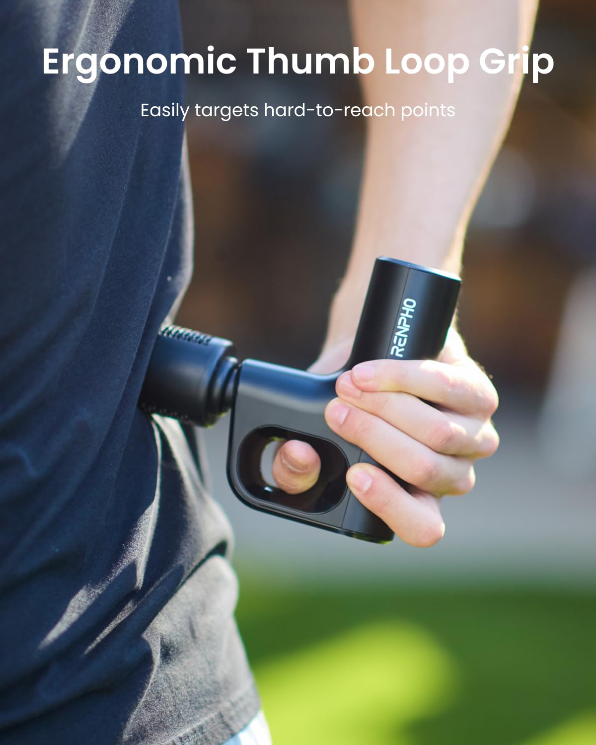 RENPHO Massage Gun with Heat and Cold, Fathers Day Dad Gifts Innovative Loop Design for Ease of Use, Deep Tissue Back Massager, FSA Eligible Portable Travel Massager Gun with Carry Case HSA