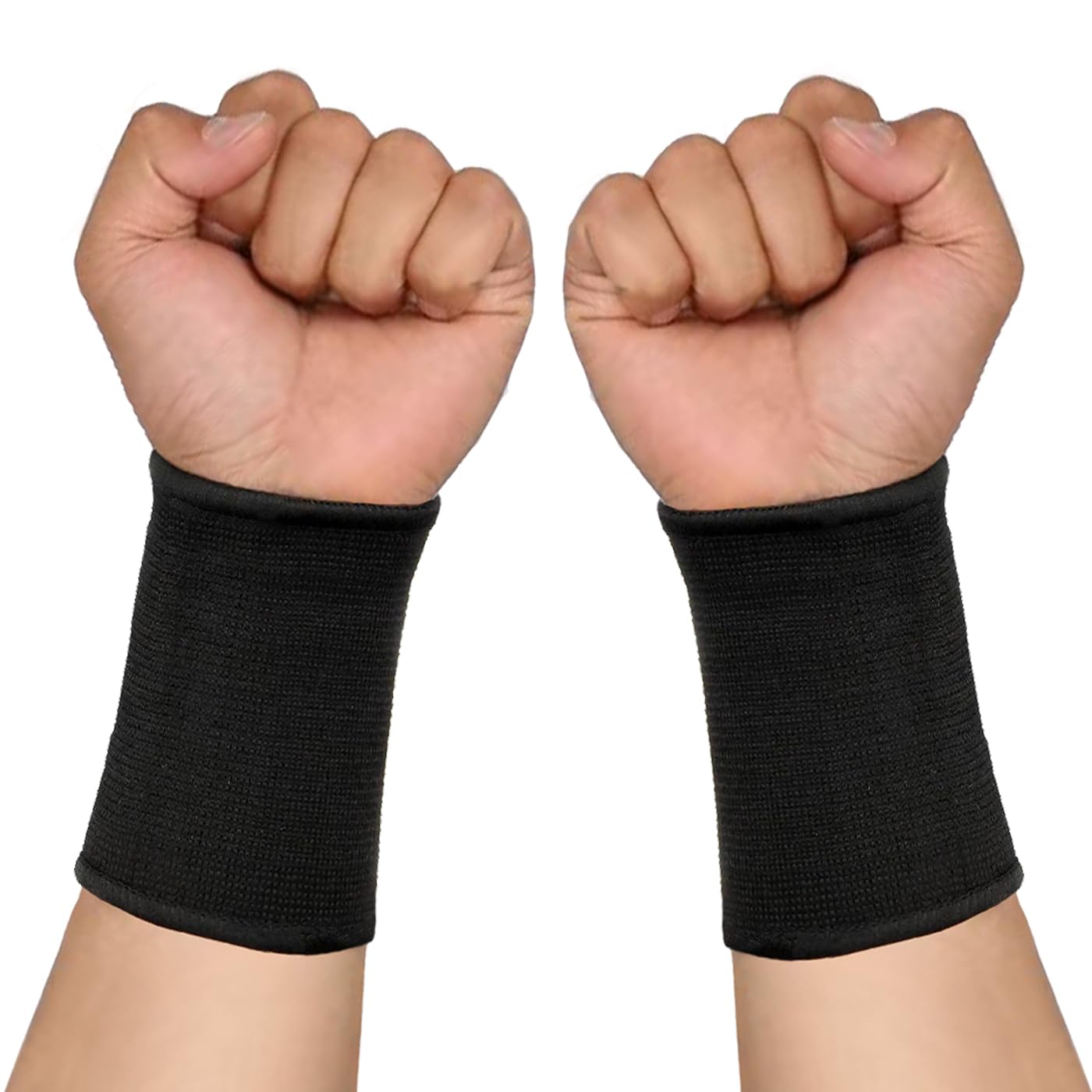 JUSDIQIR Wrist Compression Sleeve, Elastic Wrist Support Sleeve Wrist Braces, Carpal Tunnel Support Sleeve, for Women and Men Sport Fitness Workout (1, Black)