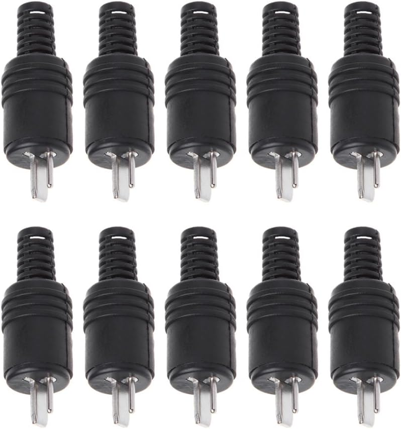 Kaasst 10PCS 2 Male HiFi Speaker Tools Power Signal Black Adapter Accessories DIN Plug Screw s Pin Connector