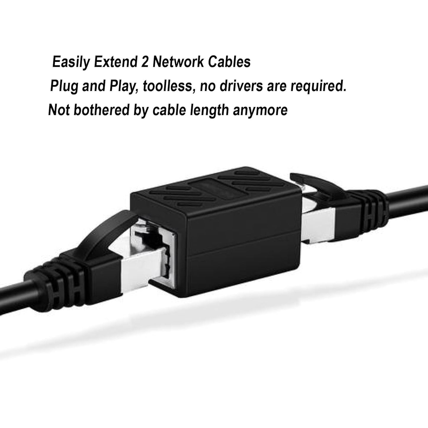 VGGUBKZ RJ45 3-Pack, Cat7/Cat6/Cat5e Setup, Coupler Ethernet Female to Female Connector for Cables, Network Extension