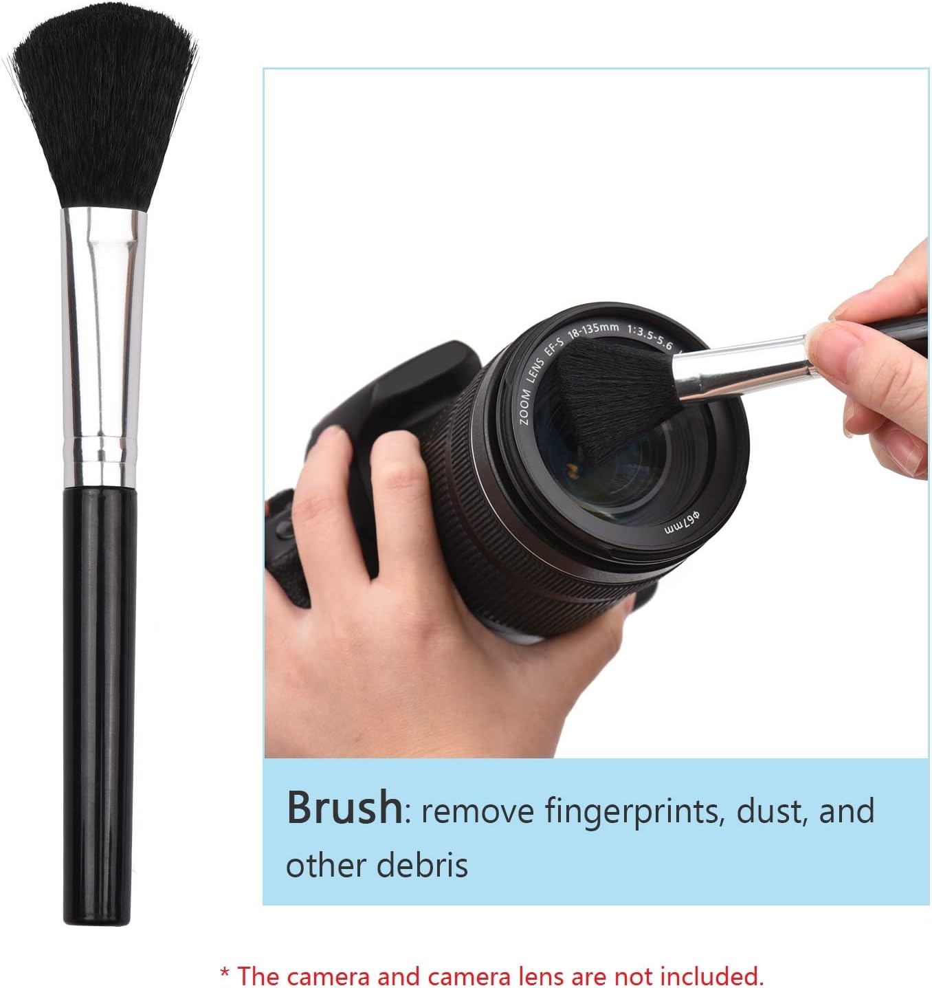 Andoer Multifunctional Cleaning Kit Lens Dust Blower Cleaning Pen Brush Microfiber Lens Cleaning Cloth for Camera
