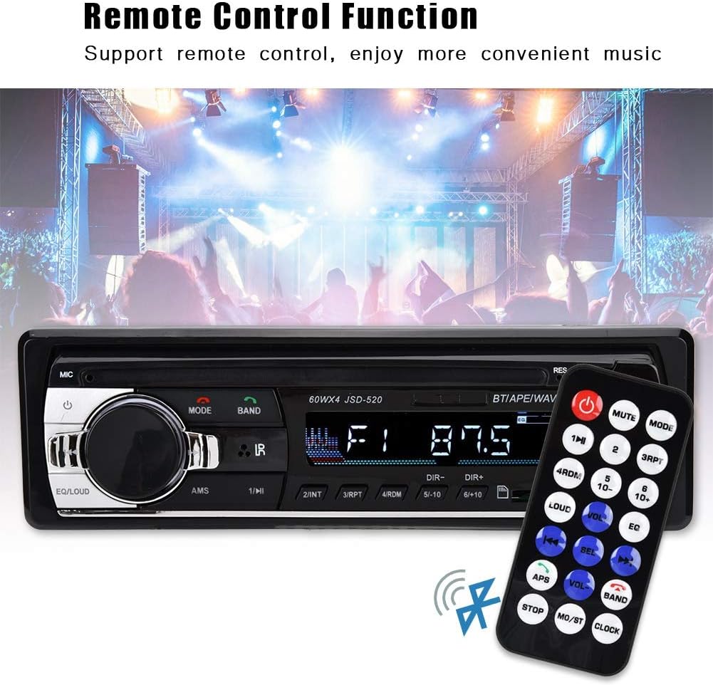 Zerone 4 60W MP5 MP3/MP5/USB x Car Radio Stereo Bluetooth Player Single Din Dual USB Hands- Car Stereo Support LCD