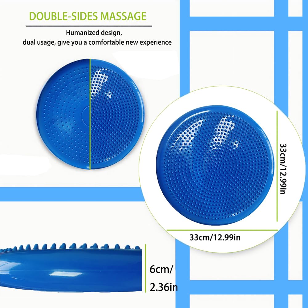 Wobble Cushion Balance Disc, Wiggle Seat for Sensory Kids, Non-slip Balance Disc with Inflation Pump for Adults Core Strength, Posture Improvement
