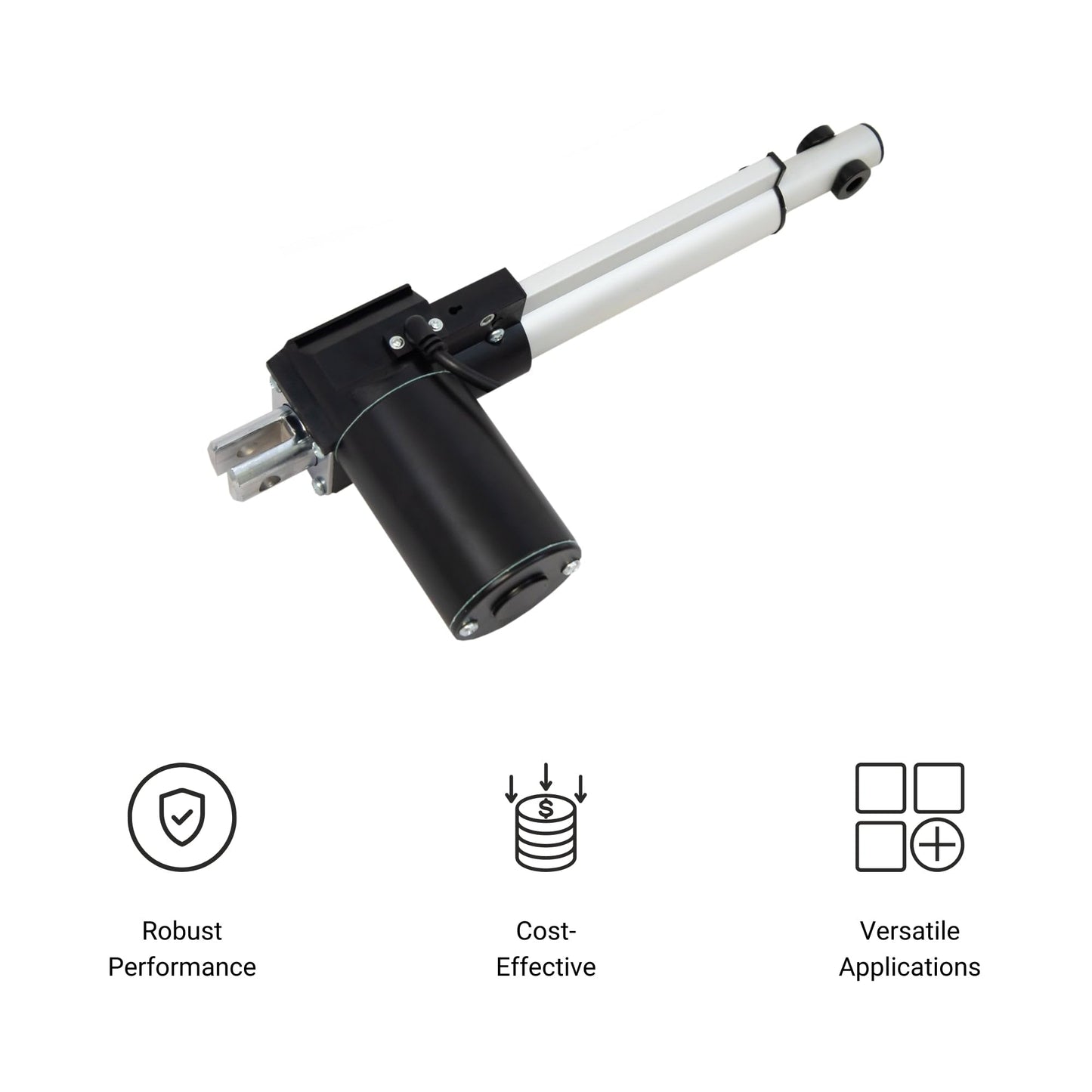 Progressive Automations 12V Linear Electric Actuator - 10 inches Stroke, 600 lbs Force with Low-Current Rating DC Motor and Durable Stroke for Automotive, Medical, Robotics Usage, PA-03-10-600