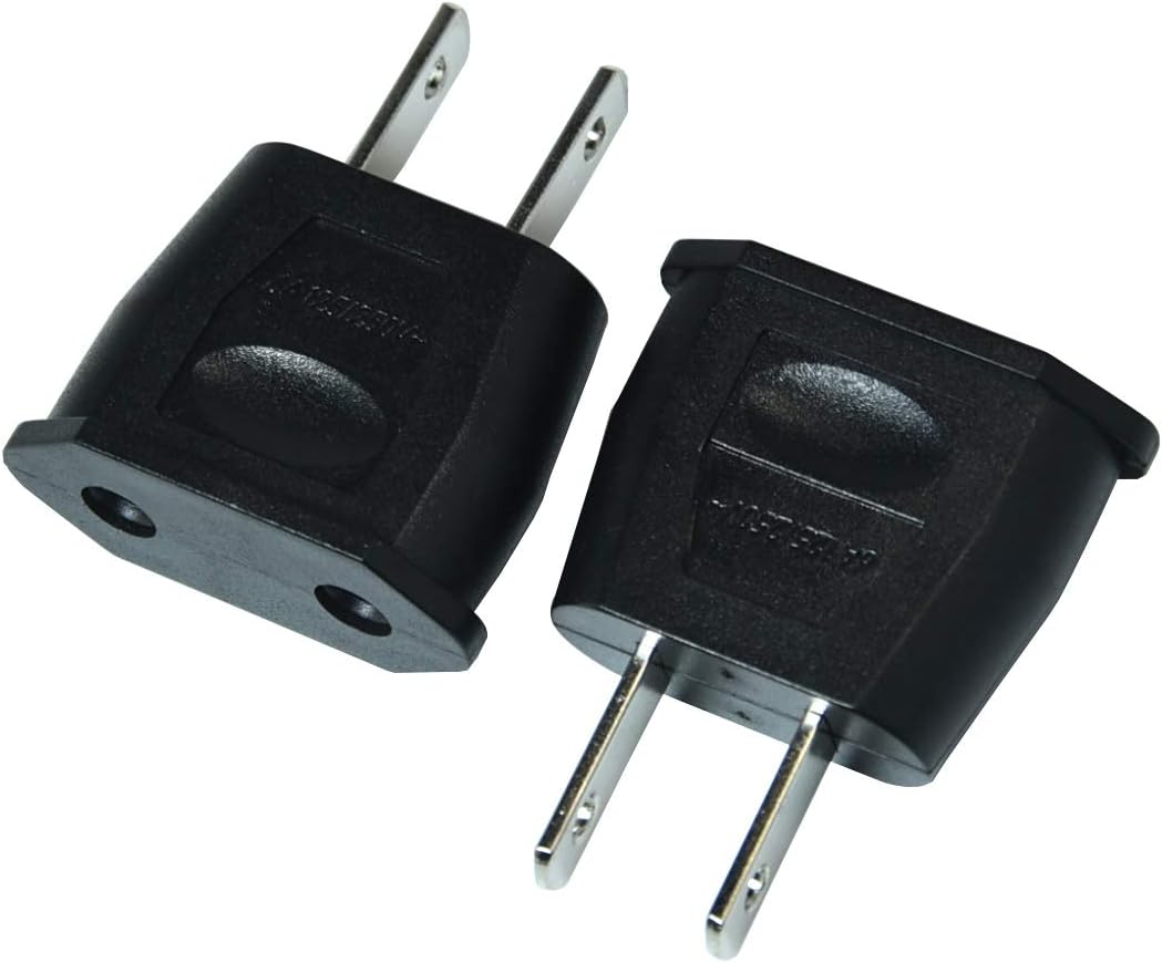 FILSHU (10 EU Euro Europe to US USA Power Jack Wall Plug Converter Travel Adapter Adaptor PCS)