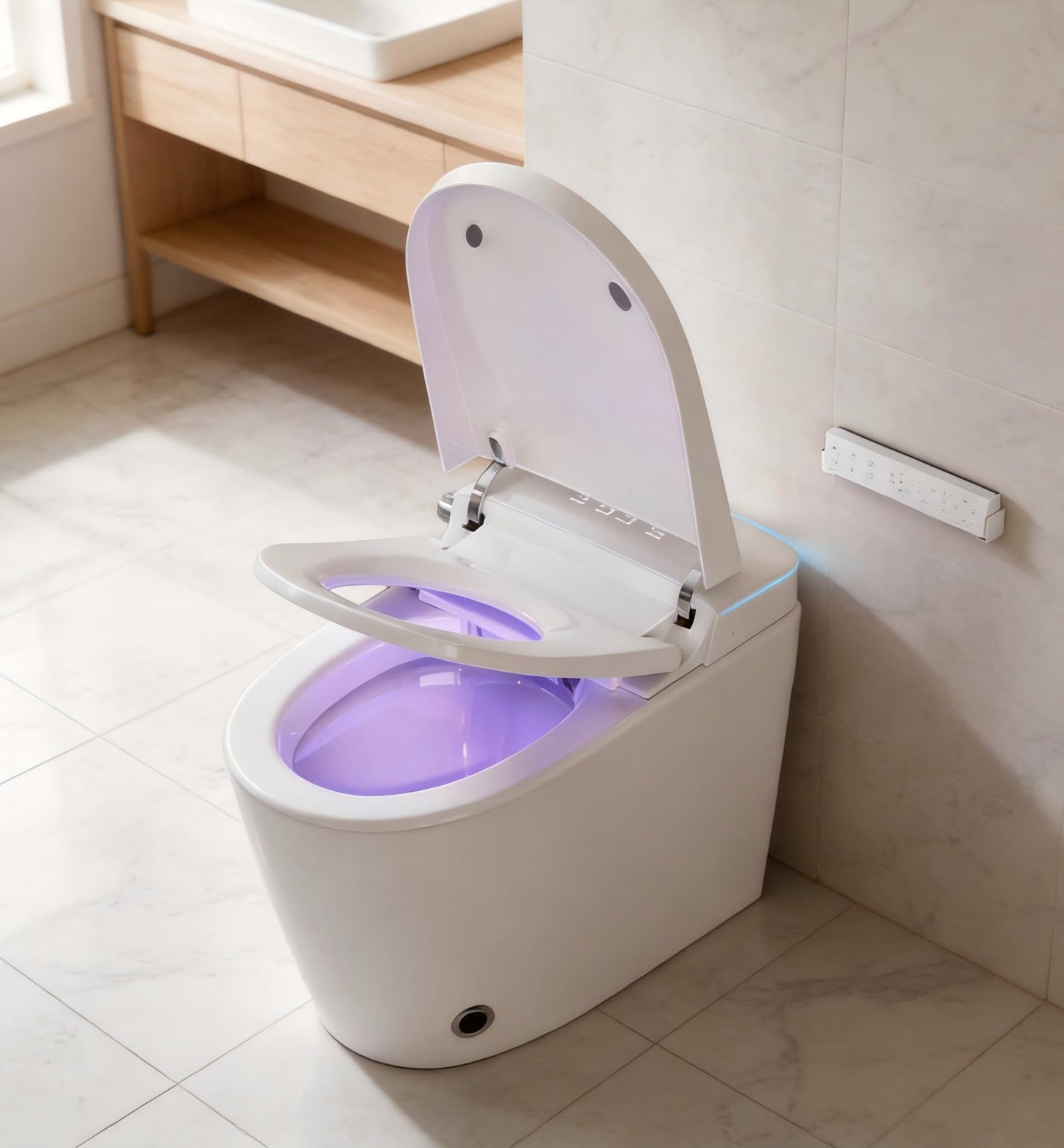 Smart Toilet with Bidet Built in, Auto Soft Open/Close, Booster Pump Tank, 1000g MaP Auto Dual Flush, Foam Shield, UV-C Light, Heated Seat, Instant Warm Water, Deodorization, ADA Height for Bathrooms