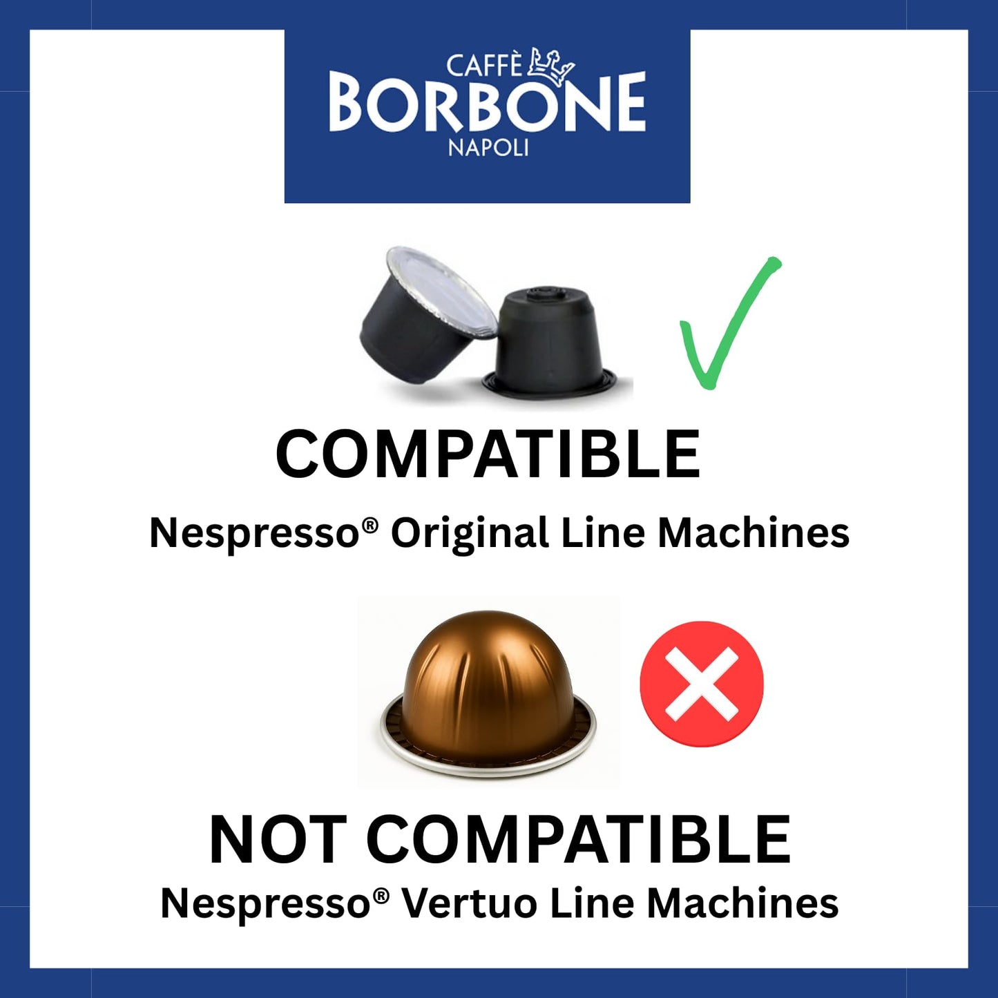 Caffè Borbone Miscela DEK Decaf Espresso Pods Compatible with Nespresso Original Machines, Dark Roast Decaf, 50 Count Espresso Coffee Pods