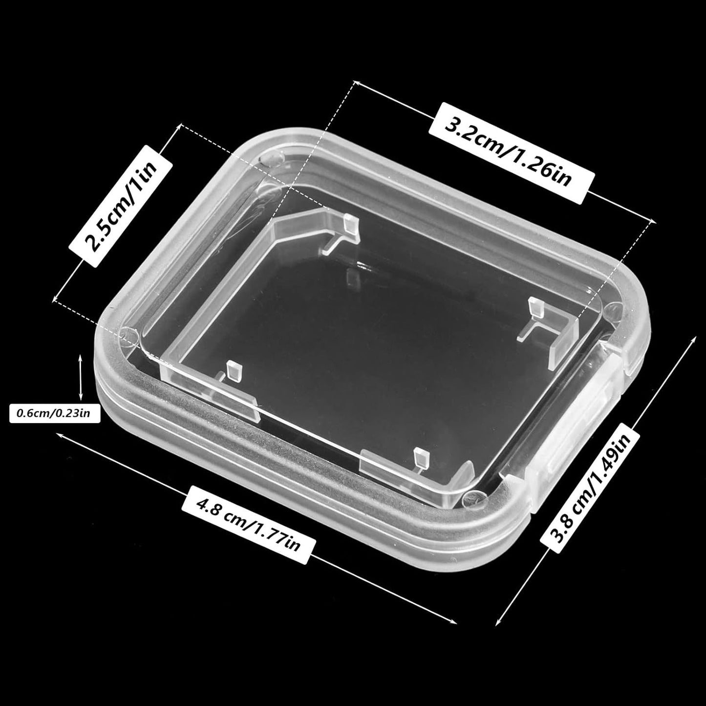 UTENEW (Pack 10) Transparent Standard SD SDHC Memory Card Case Holder Box Storage Boxes