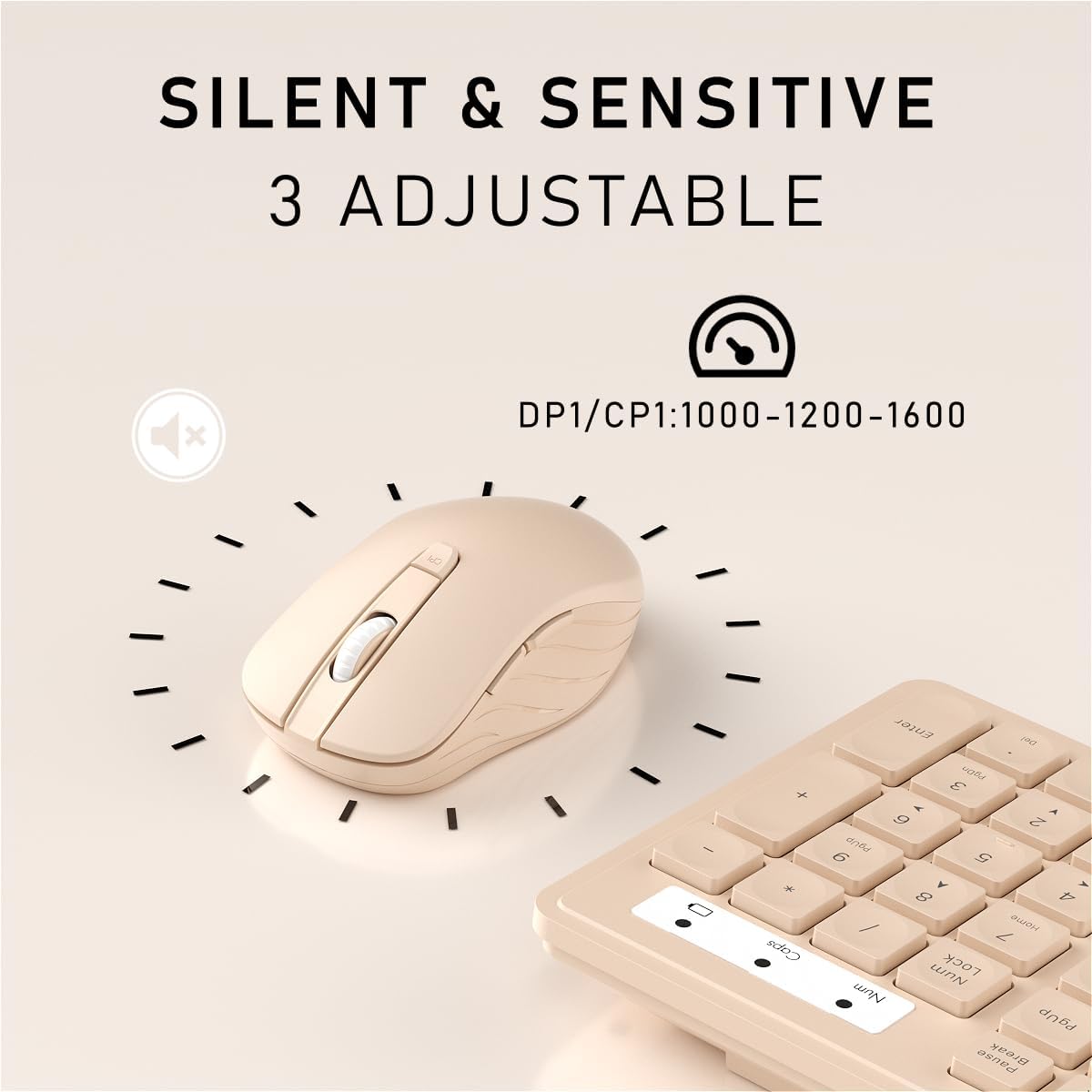 Links9+ 2.4GHz PCMilk Wireless Keyboard and Mouse, Cordless Keyboard Mouse Combo, Optical Mouse, Plug and Play USB