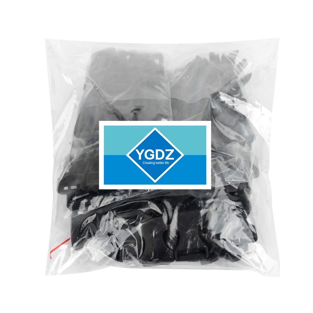 YGDZ 1 Inch Buckles, 35 Side Release Plastic Buckles and Tri-Glide Slides Parachute Black Buckles for Backpack Luggage Strap Pet Collar
