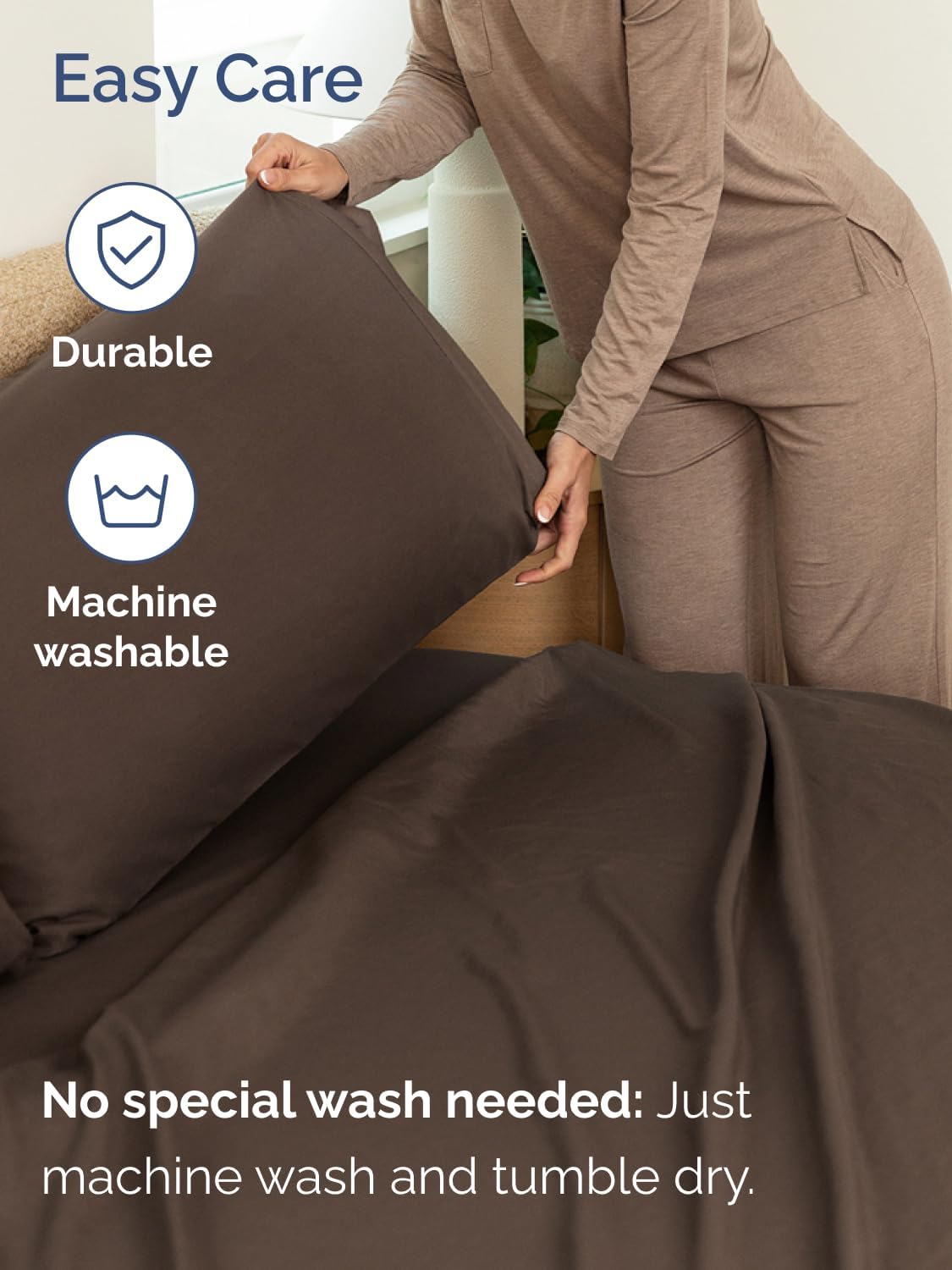 Skiennix Extra Deep Twin Sheet Set - 4-Piece Breathable Cooling Sheets | Luxury Hotel Bedding - Soft, Wrinkle-Free, Brown