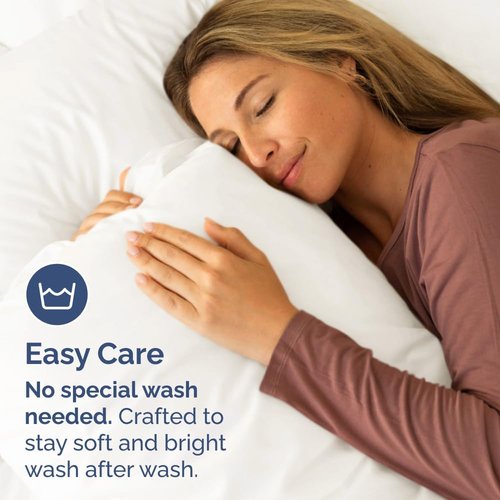King Standard Pillow Cases - Soft Hotel Quality Covers, Fade & Wrinkle Resistant - 2 Piece Set in Antique White