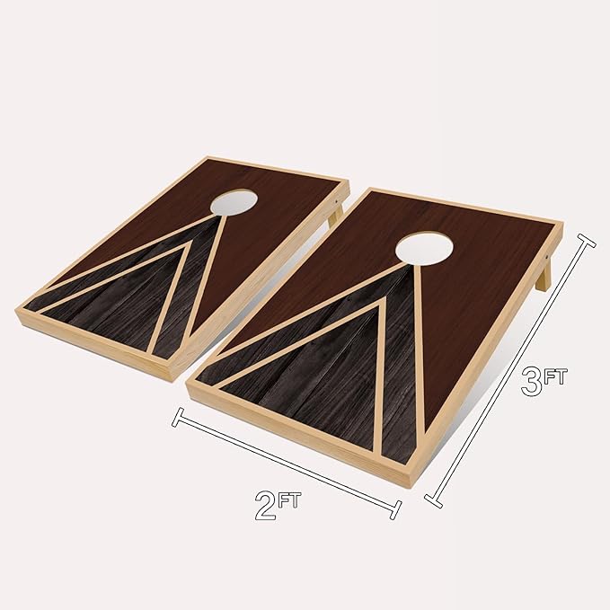 Cornhole Boards Set - Regulation Size 4x2/3x2ft Solid Wood Corn Hole Game Set with 8 Bean Bags and 2 Cornhole Boards - Perfect for Outdoor Game