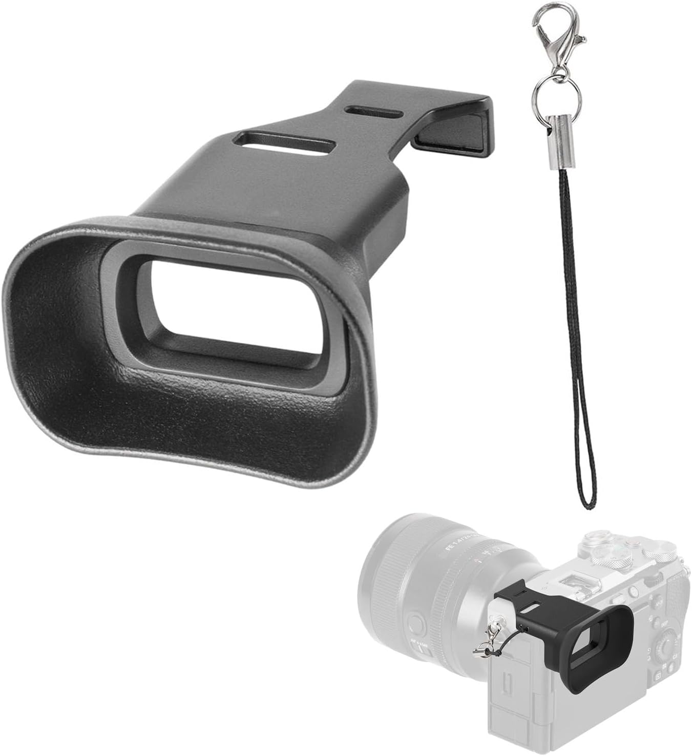 JINPIAOPIAO A7C A7CR Soft Silicone Viewfinder for II Camera Enhances Stability Comfort with Anti Loss Lanyard