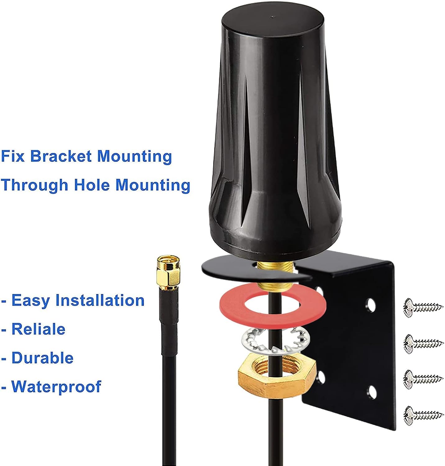 BINGFU 4G 5dBi 10ft 195 G-36 LM2 LTE Cellular SMA Male Antenna - Low Loss Coaxial Cable Compatible with Spypoint Flex