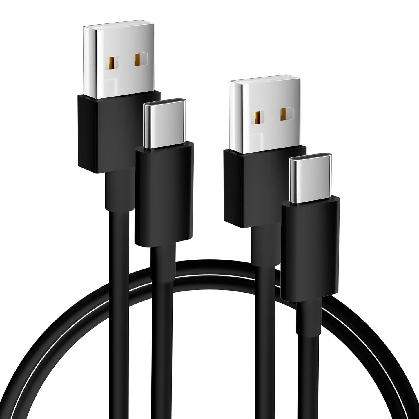 Generic 2 Pack USB A to Type C Cable (Black
