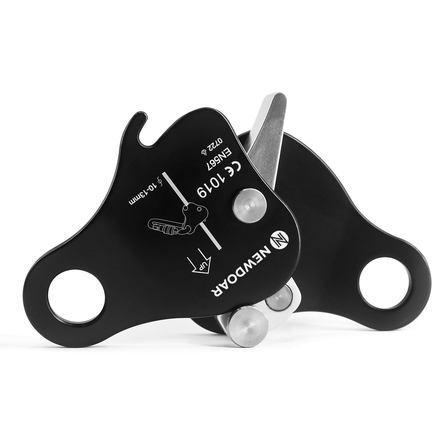 NewDoar Rope Grab Ascender 12KN Riser Adjuster Fits 10mm-13mm Rope for Rocking Climbing Protection Rescue (Black)
