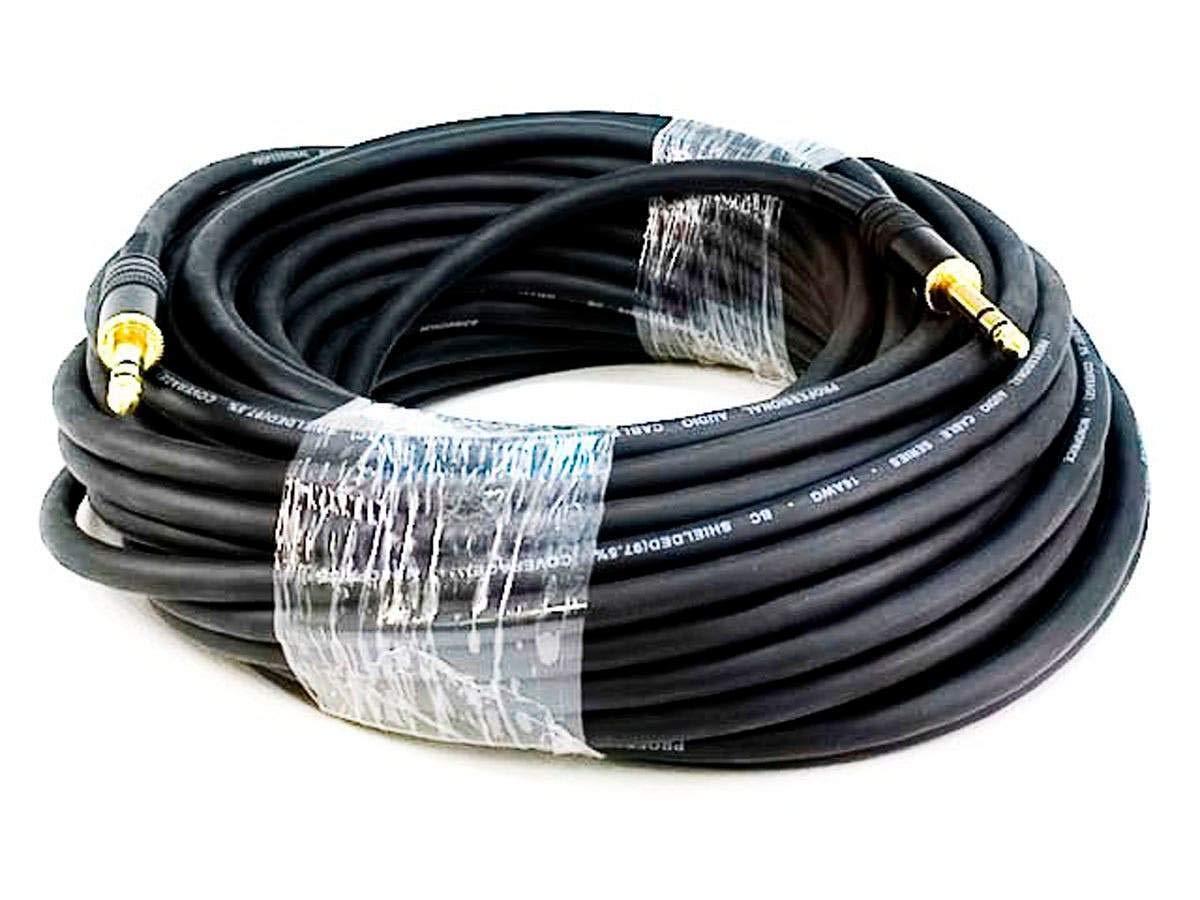 1/4-Inch 25 16AWG, Monoprice TRS Male to Male Cable - Feet - Black, Gold Plated - Premier Series