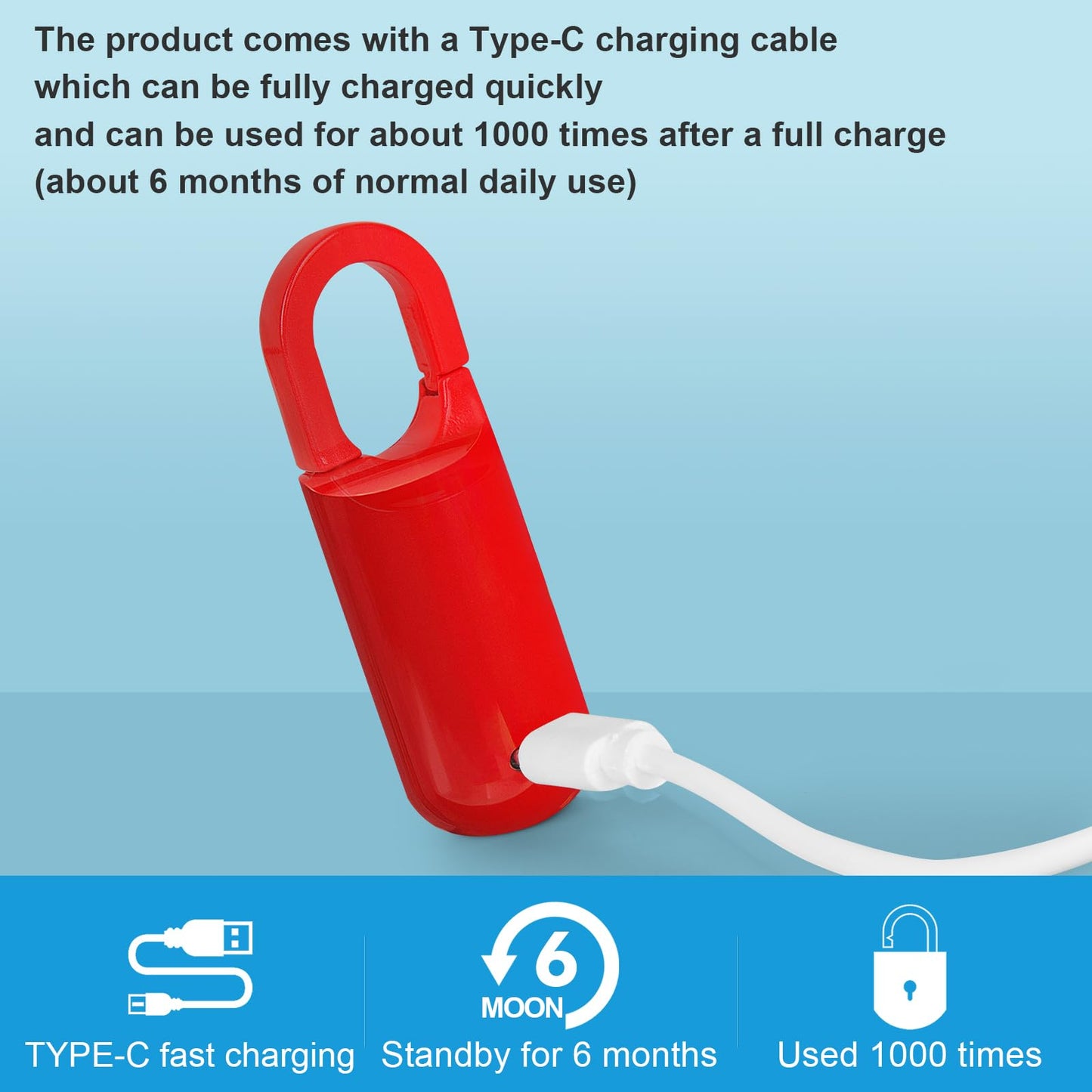 Decruil Smart Fingerprint Padlock for Locker, Small Rechargeable Fingerprint Lock, Keyless Biometric Thumbprint Padlock for Gym School Locker, Suitcase, Backpack