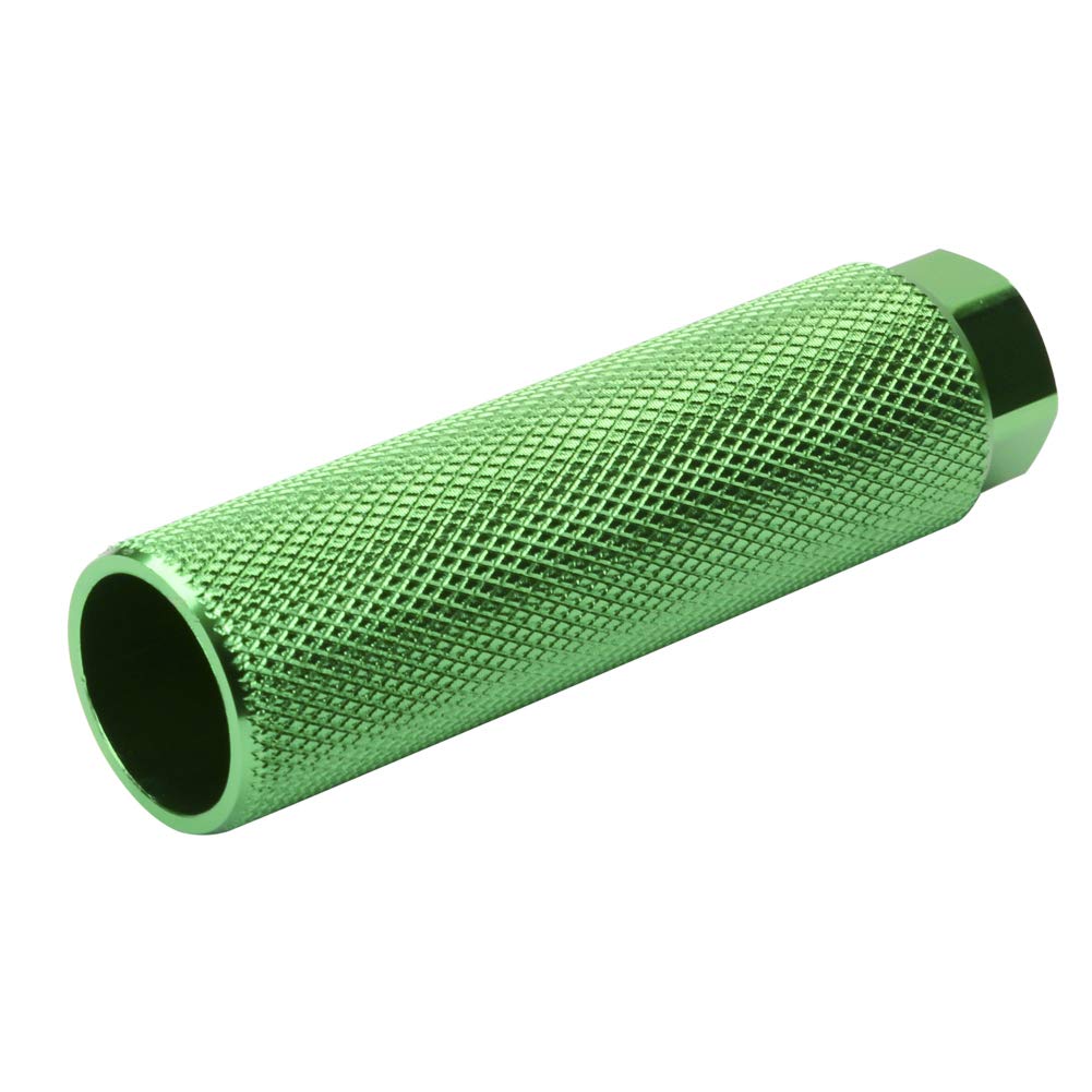 Vuwuma Amotor Bike Pegs Aluminum Alloy Anti-Skid Lead Foot Bicycle Pegs BMX Pegs for Mountain Bike Cycling Rear Stunt Pegs Fit 3/8 inch Axles (Green) 11