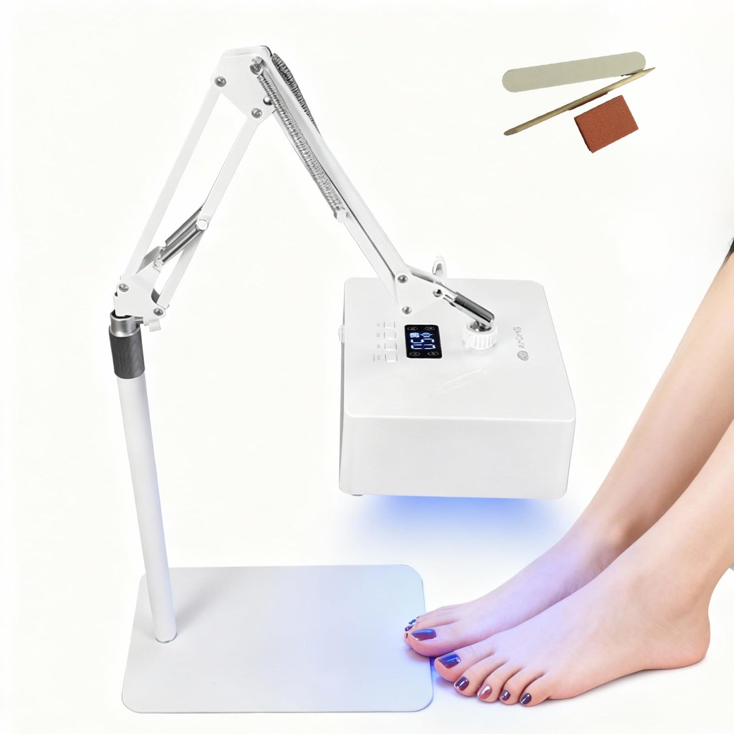 KIPPDURO 78W UV LED Nail Lamp for Feet & Hands, Rechargeable Cordless Gel Polish Dryer with Smart Sensor, 360° Adjustable Stand, Fast Curing Light for Home Salon & Pedicure White