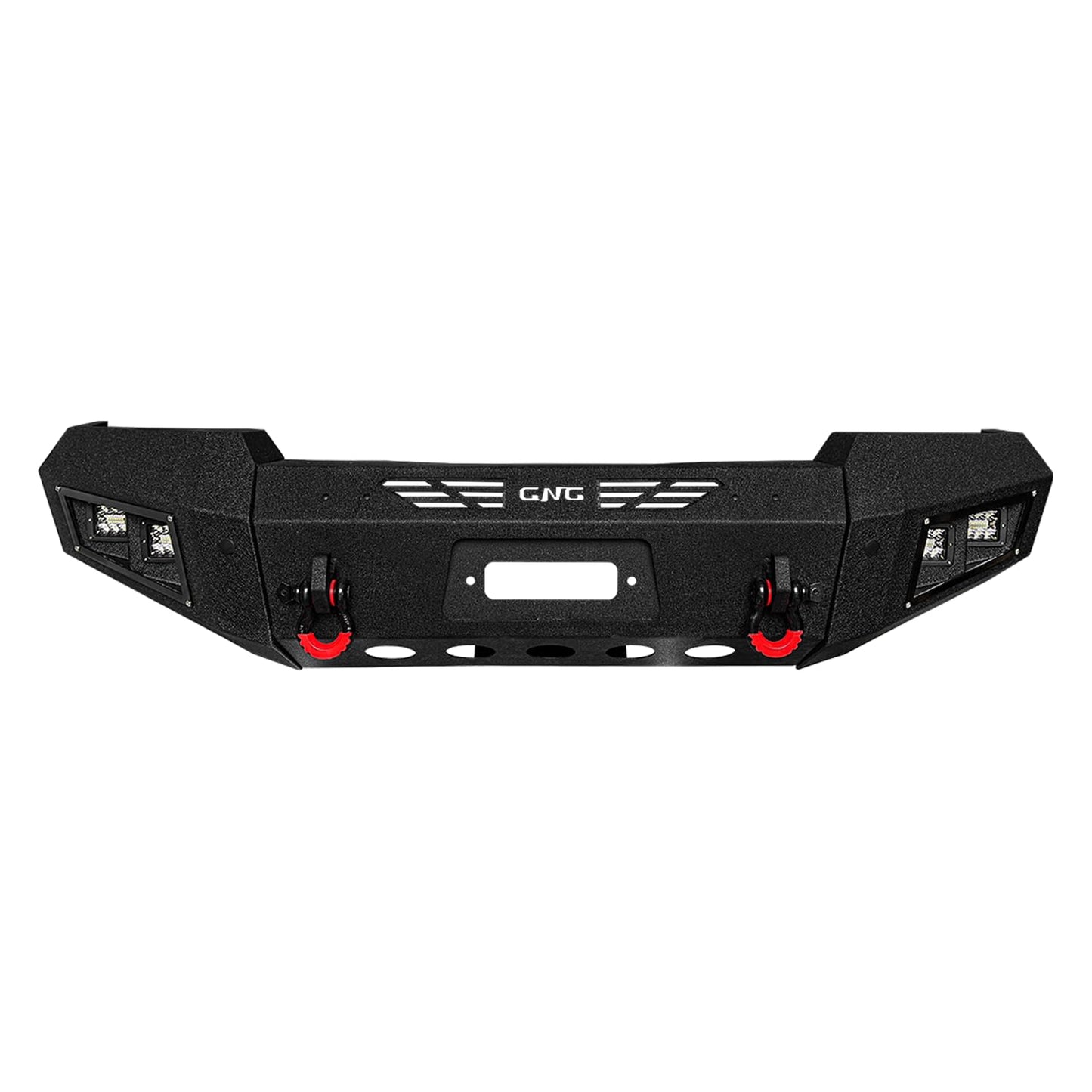 LUYWTE For 2003-2006 Chevy Silverado 1500 Steel Front Bumper With Winch Plate&Square Lights（Black Texture）