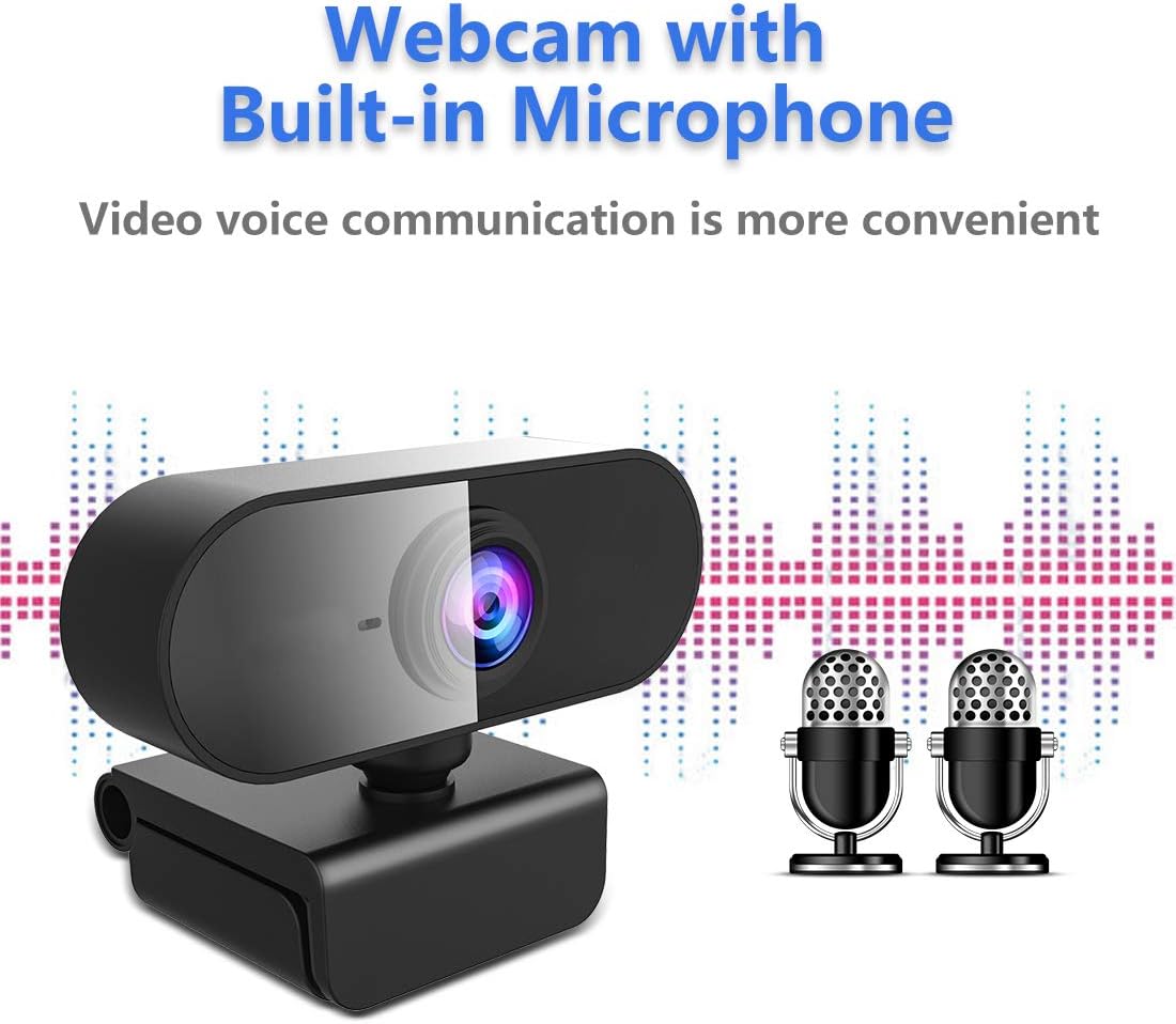 QMKKX 1080P Webcam for pc with Microphone,Full Hd Streaming Web Cam for Mac Laptop, USB External Computer Camera