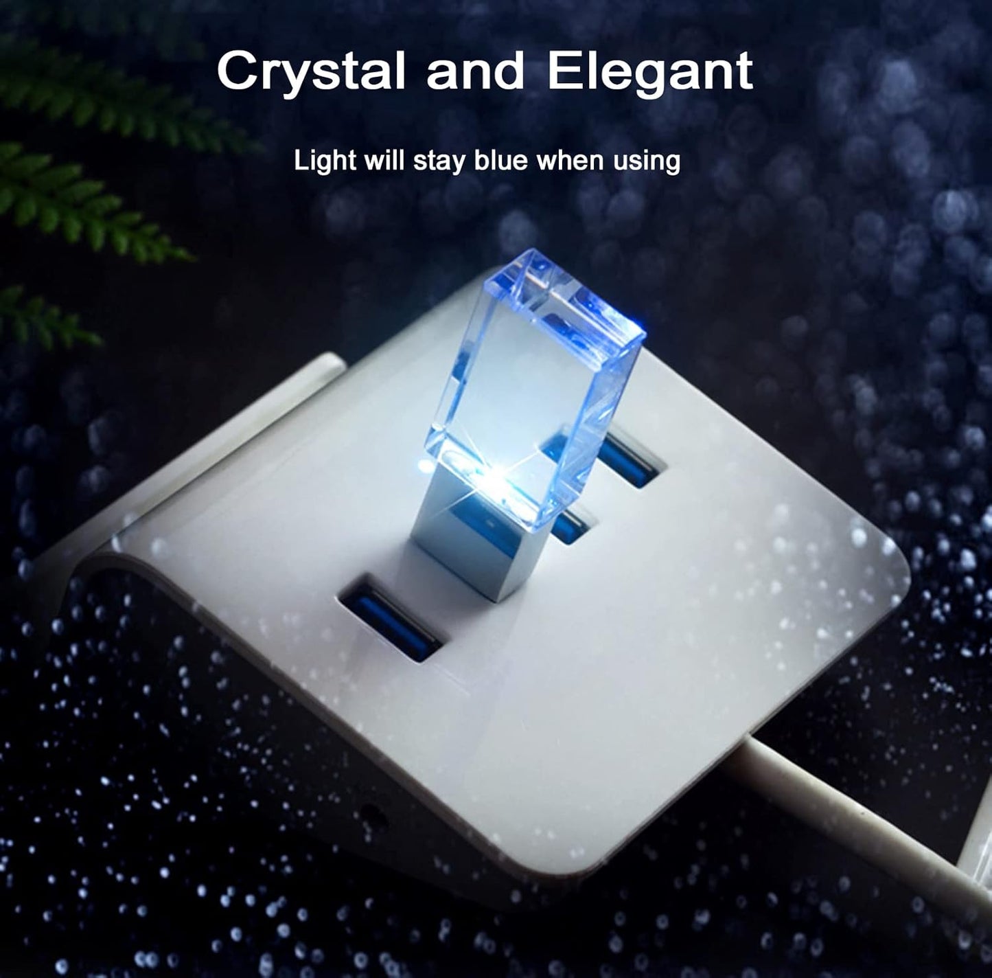 Laak 8GB 3.0 New Crystal Transparent Rectangle Genuine USB Flash Drive Wedding Gift Pendrive,Silver